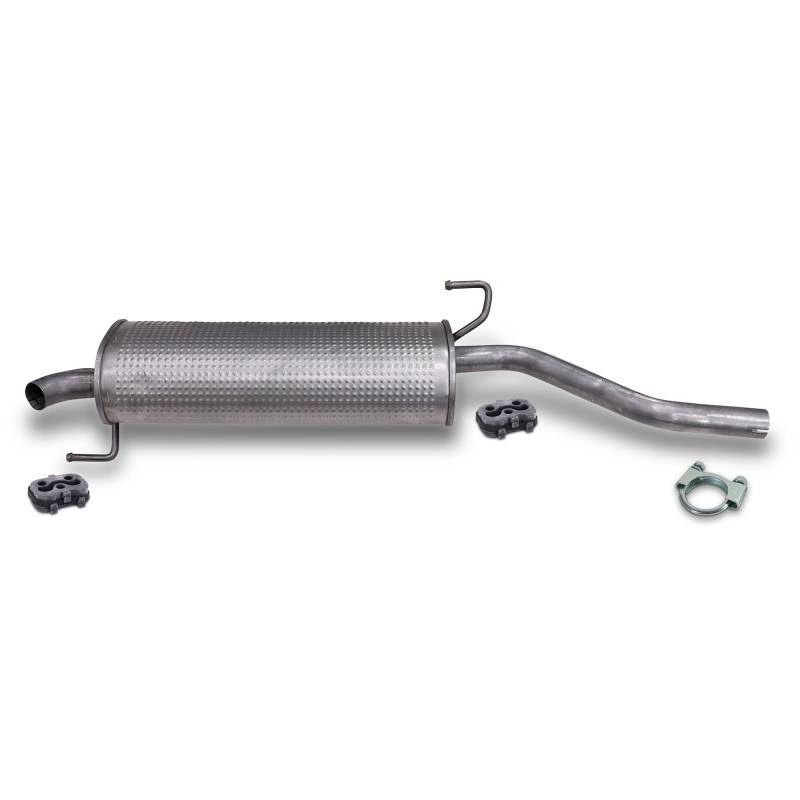 ATEC Germany Auspuff Schalldämpfer Set 1x Endschalldämpfer, 2x Anschlagpuffer, 1x Bügelschelle Ø 45 mm Kompatibel mit FIAT GRANDE PUNTO (199_), PUNTO (199_), PUNTO EVO (199_) von ATEC Germany