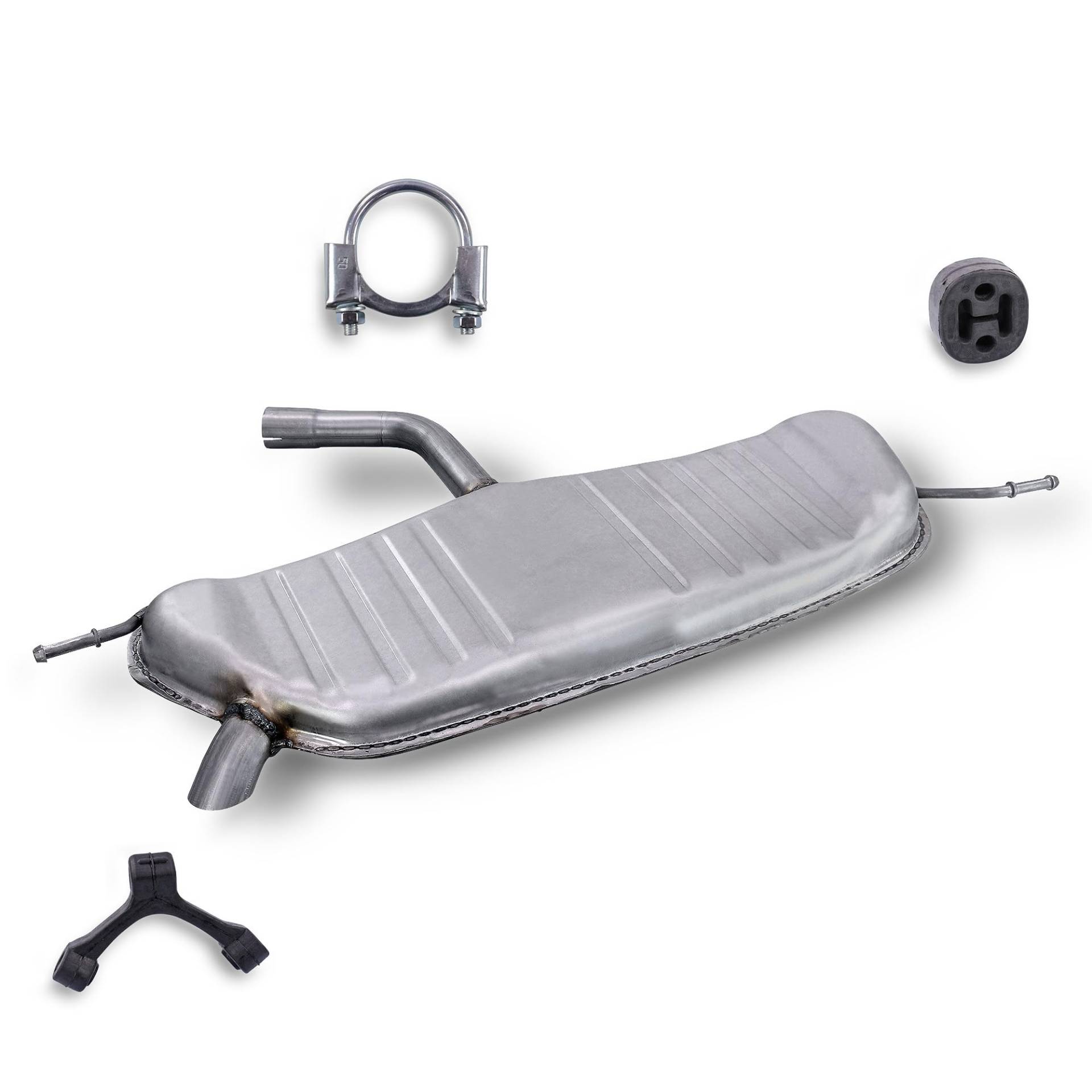 ATEC Germany Auspuff Schalldämpfer Set 1x Endschalldämpfer, mit Montagematerial Kompatibel mit VW GOLF PLUS V (5M1, 521), GOLF 5 (1K1) von ATEC Germany