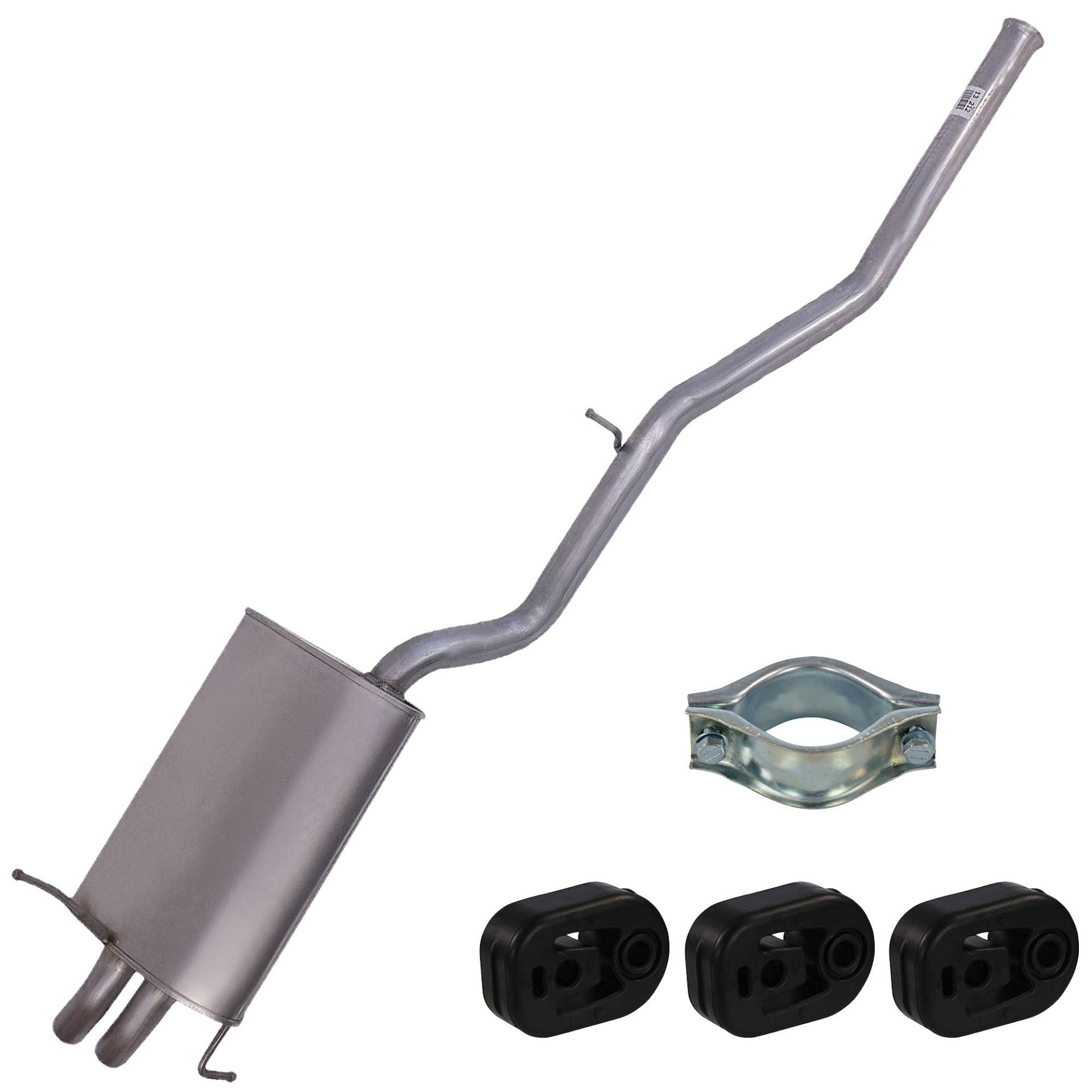 ATEC Germany Auspuff Schalldämpfer Set 1x Endschalldämpfer, mit Montagematerial Kompatibel mit MERCEDES-BENZ C-Klasse (W203), C-Klasse T-Model (S203), CLK (C209) von ATEC Germany