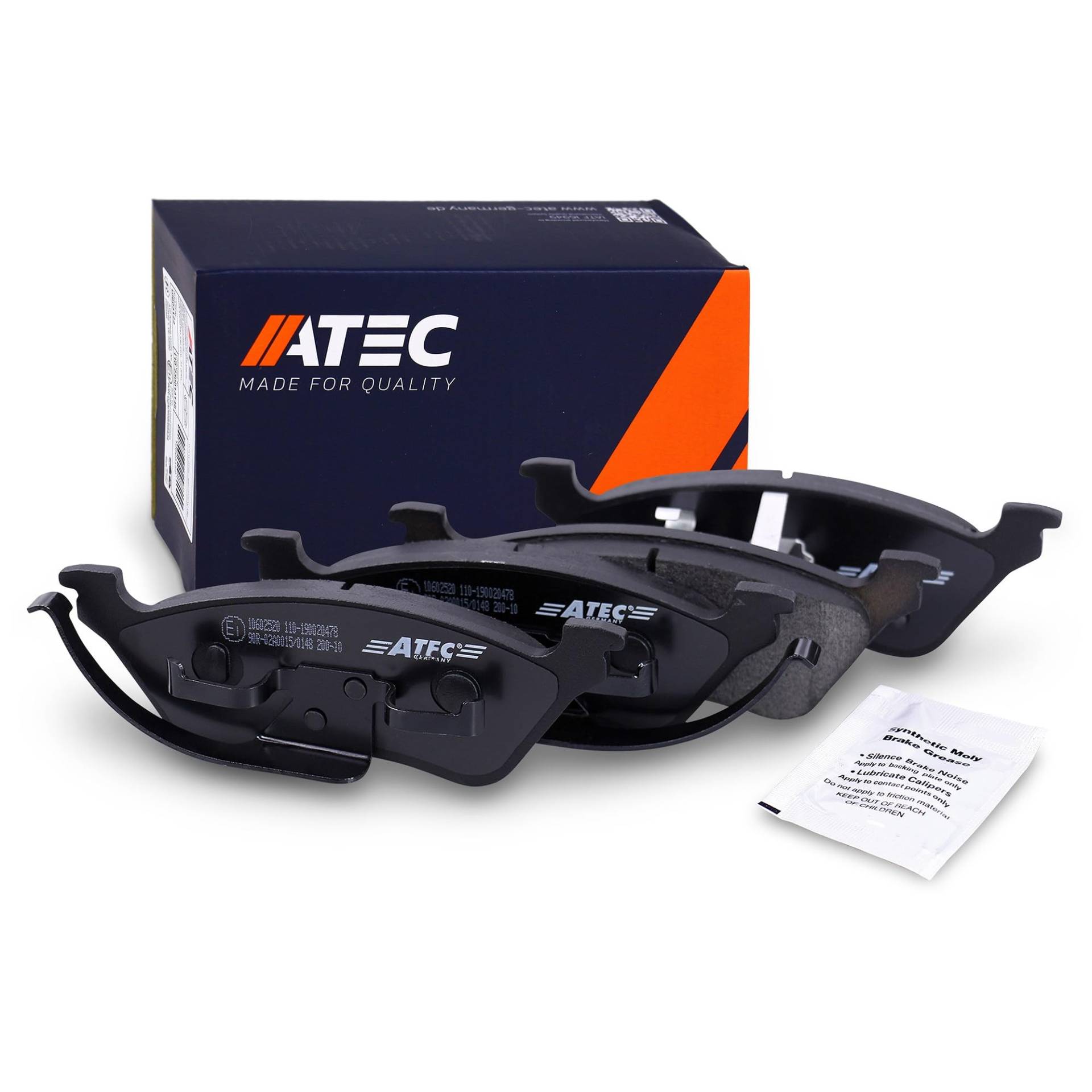 ATEC Germany Bremsbelagsatz Hinterachse, Bremsbeläge Bremsklötze hinten, 4 Stück, Kompatibel mit CHRYSLER VOYAGER IV (RG, RS) von ATEC Germany