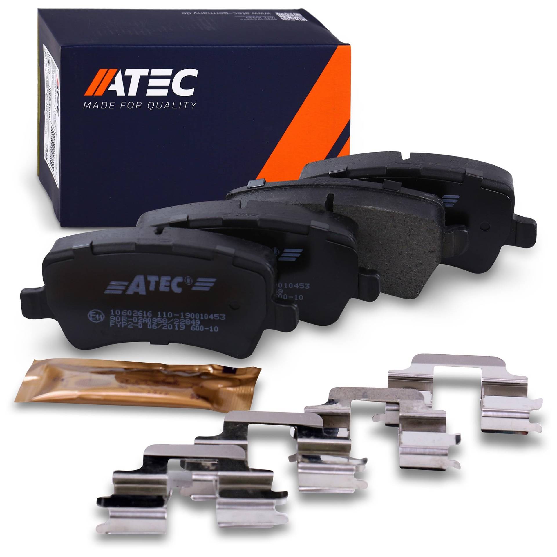 ATEC Germany Bremsbelagsatz Hinterachse, Bremsbeläge Bremsklötze hinten, 4 Stück ATEC Germany Bremsbelagsatz Hinterachse, Bremsbeläge Bremsklötze hinten, 4 Stück von ATEC Germany
