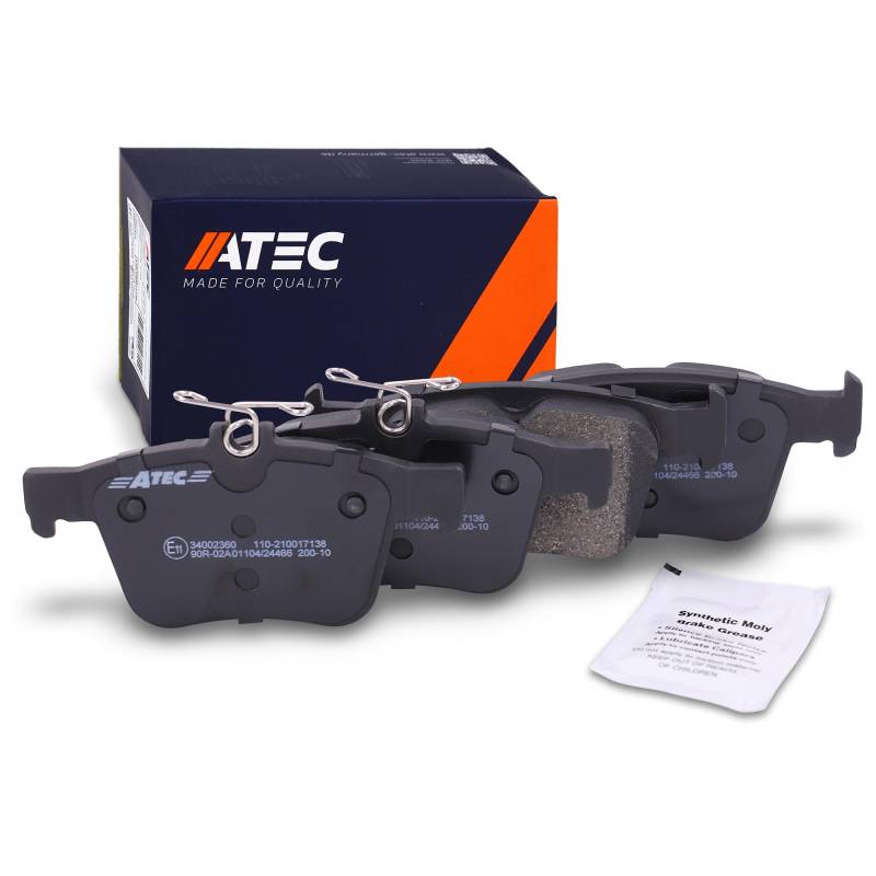 ATEC Germany Bremsbelagsatz Hinterachse, Bremsbeläge Bremsklötze hinten, 4 Stück von ATEC Germany