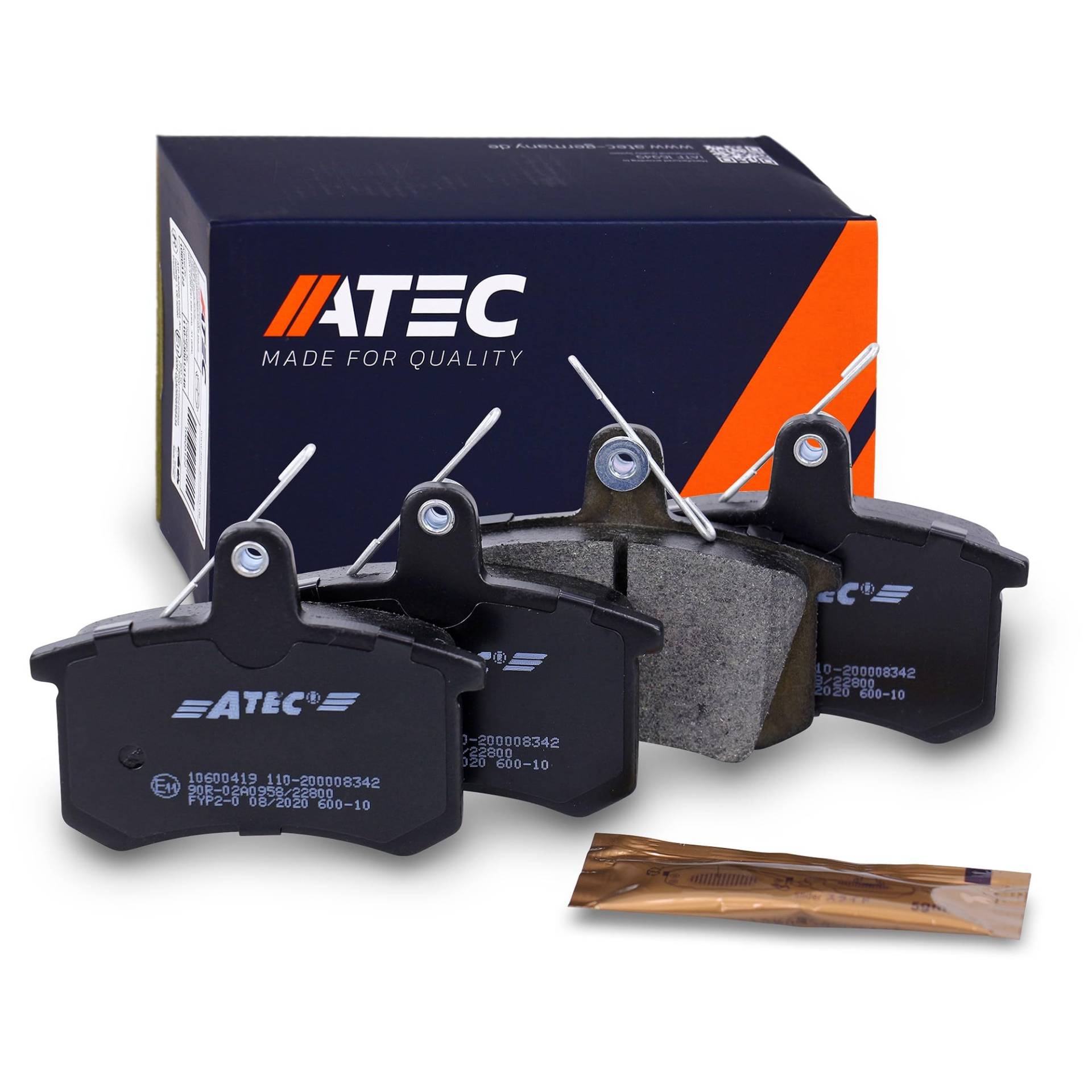 ATEC Germany Bremsbelagsatz Hinterachse, Bremsbeläge Bremsklötze hinten, 4 Stück ATEC Germany Bremsbelagsatz Hinterachse, Bremsbeläge Bremsklötze hinten, 4 Stück von ATEC Germany