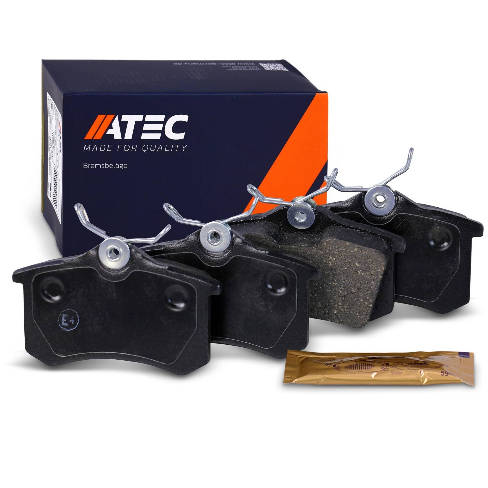 ATEC Germany Bremsbelagsatz Hinterachse, Bremsbeläge Bremsklötze hinten, 4 Stück ATEC Germany Bremsbelagsatz Hinterachse, Bremsbeläge Bremsklötze hinten, 4 Stück von ATEC Germany