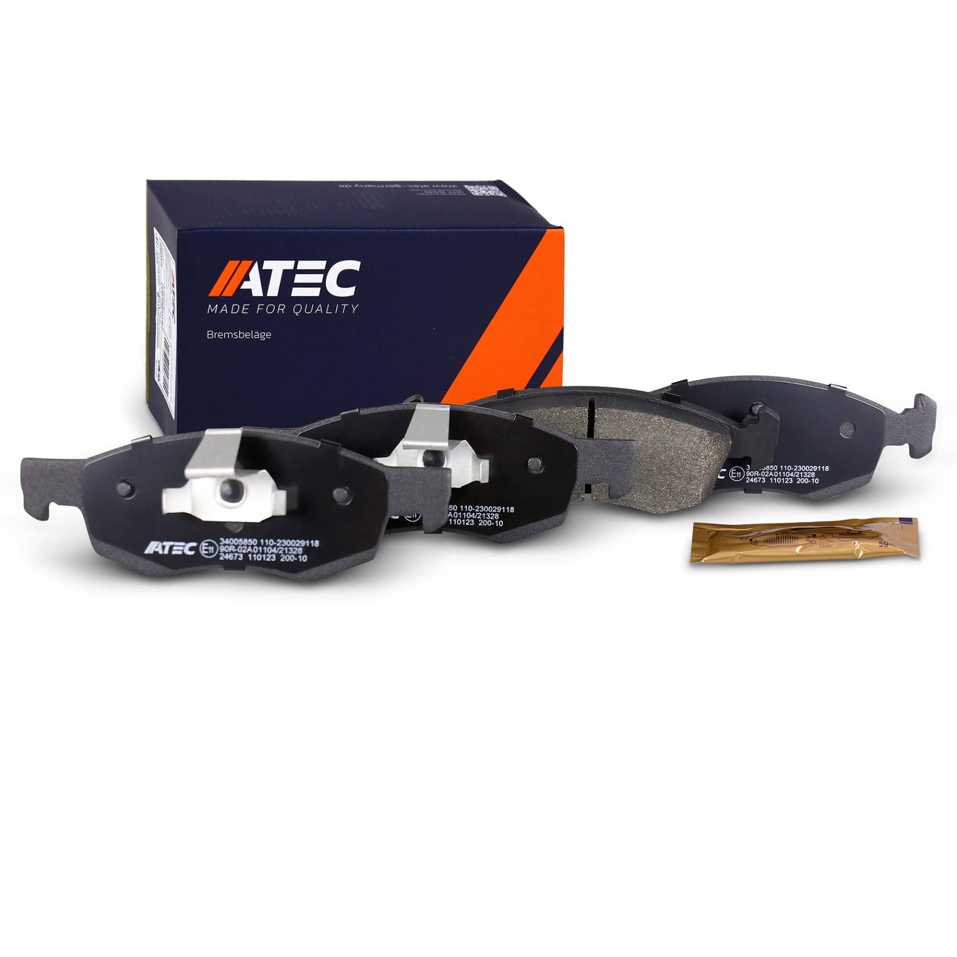 ATEC Germany Bremsbelagsatz Hinterachse oder Vorderachse, Bremsbeläge Bremsklötze hinten oder Vorne, 4 Stück, Kompatibel mit DACIA LOGAN MCV (KS_), LOGAN Pick-up (US_), SANDERO von ATEC Germany