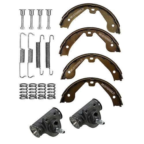 ATEC Germany Bremsensatz Hinterachse inkl. 4x Bremsbacken Hinterachse für Trommelbremse 1x Montagesatz 2x Radbremszylinder Kompatibel mit MERCEDES-BENZ A-Klasse (W168) von ATEC Germany