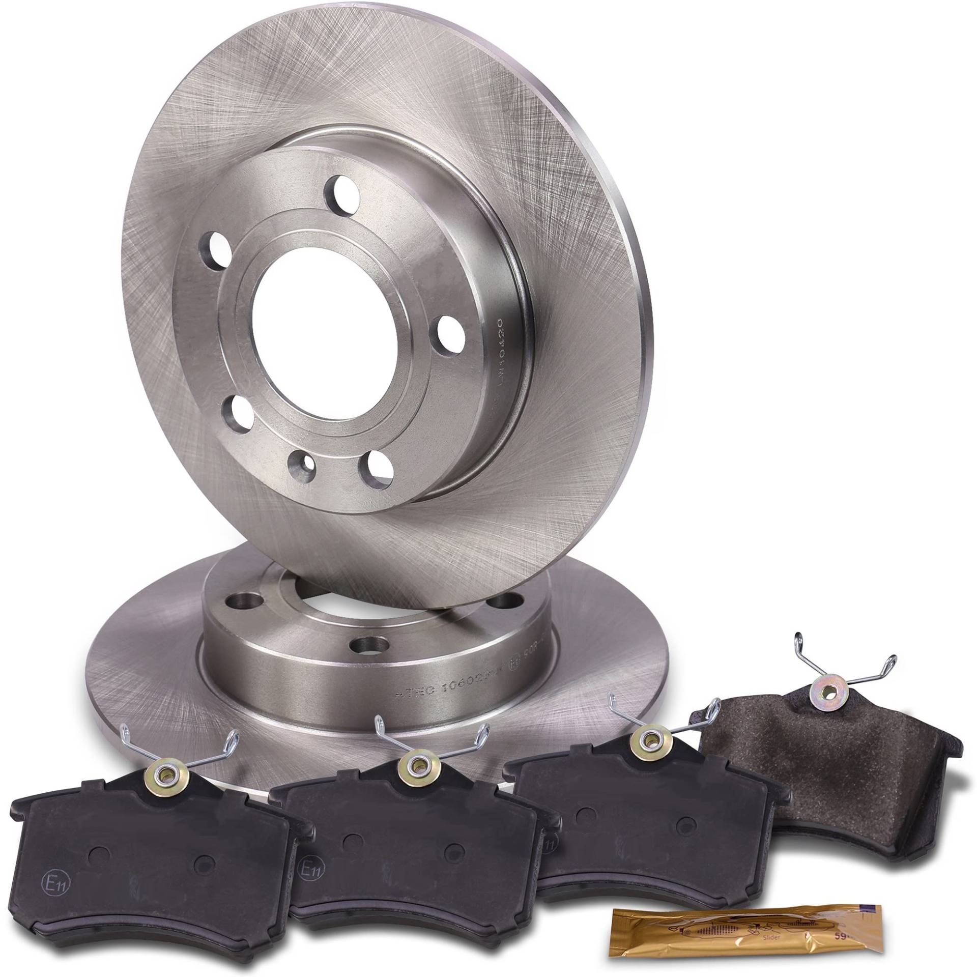 ATEC Germany Bremsenset Hinterachse inkl. Bremsscheiben Ø 245 mm Voll + Bremsbeläge Hinten Kompatibel mit A udi A4 B6 (8E2), A4 B6 Avant (8E5), A4 B6 Cabriolet (8H7) von ATEC Germany