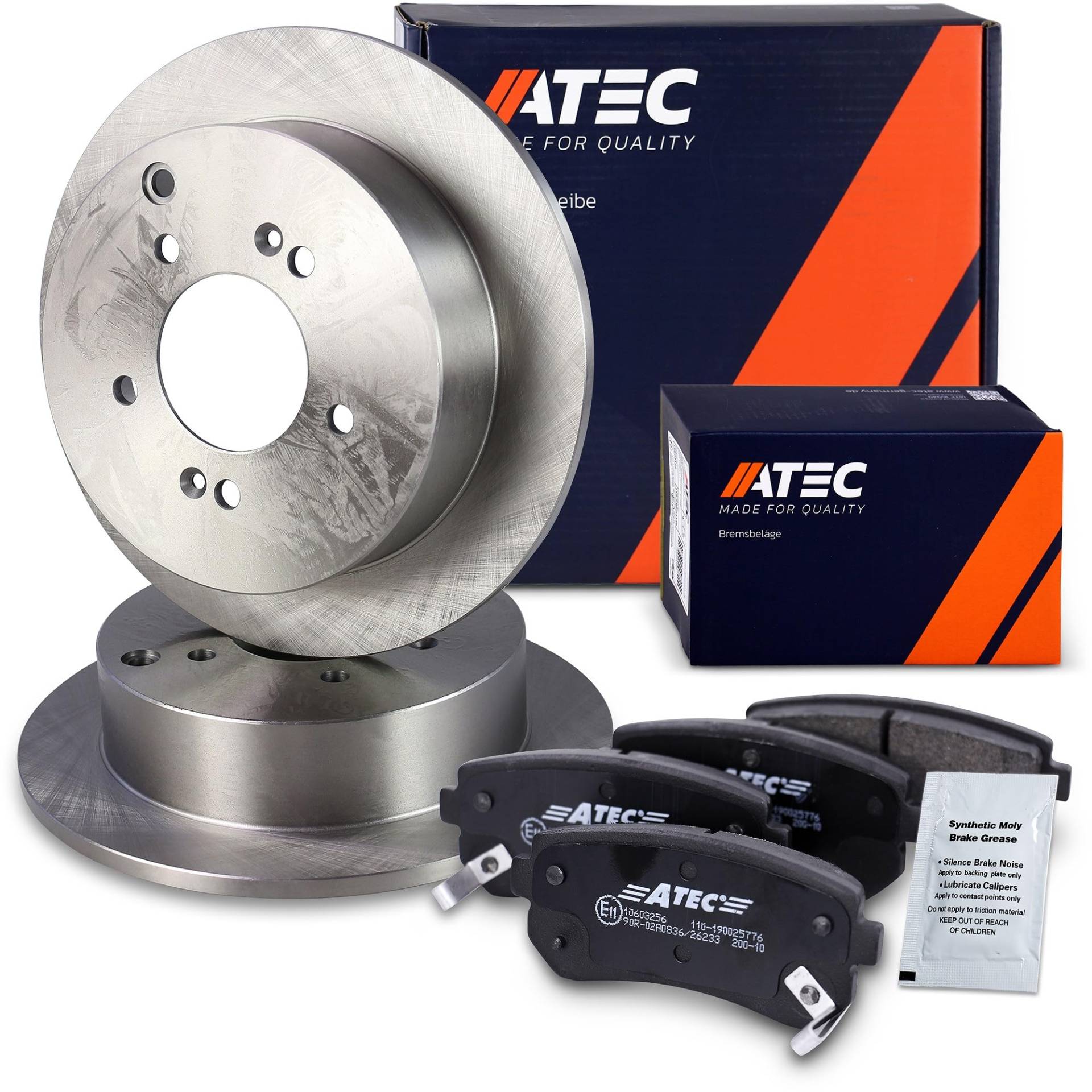 ATEC Germany Bremsenset Hinterachse inkl. Bremsscheiben Ø 284 mm Voll + Bremsbeläge Hinten Kompatibel mit HYUNDAI ix35 (LM, EL, ELH) von ATEC Germany