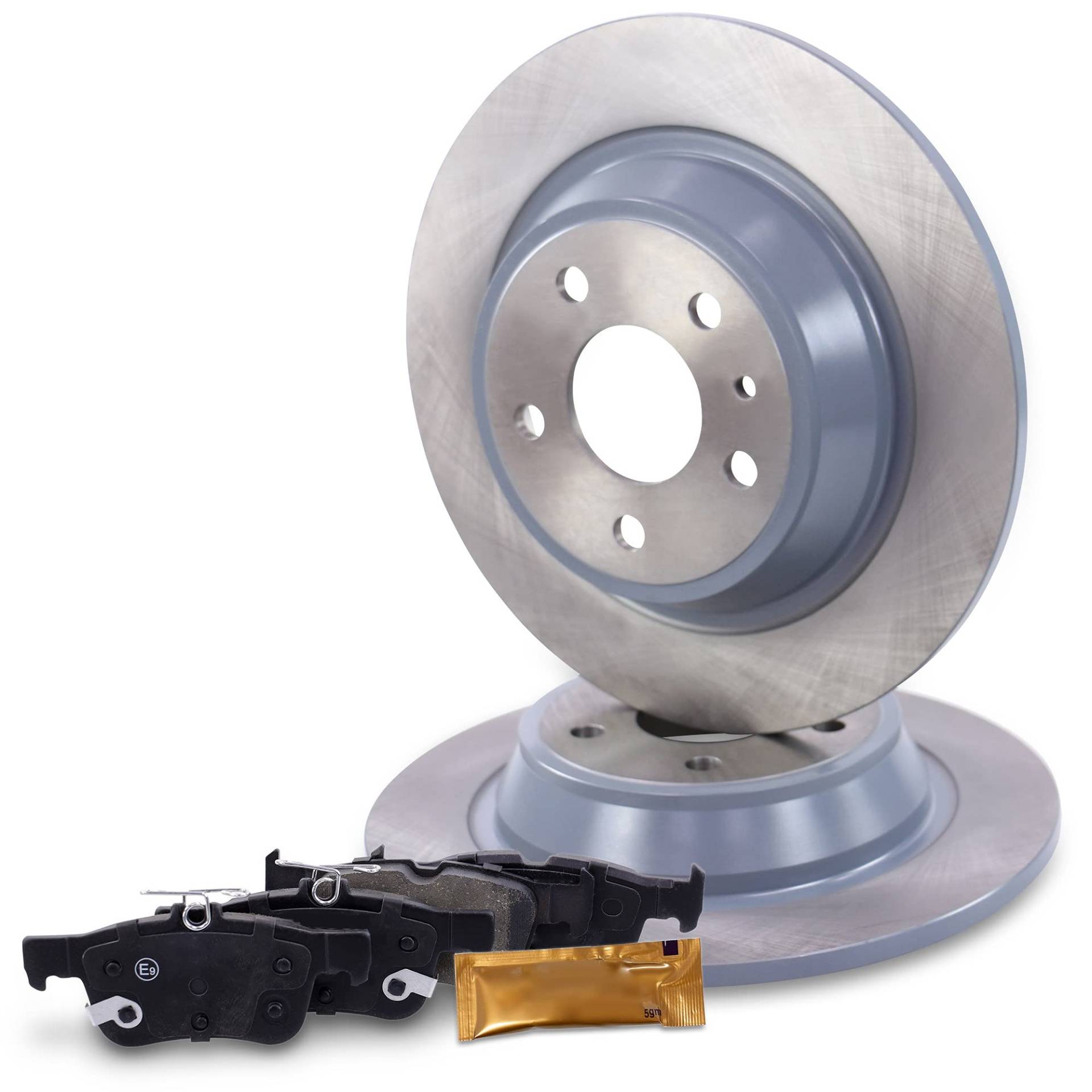 ATEC Germany Bremsenset Hinterachse inkl. Bremsscheiben Ø 302 mm Voll + Bremsbeläge Hinten Kompatibel mit FORD MONDEO Mk5 Schrägheck (CE), MONDEO Mk5 Stufenheck (CD), MONDEO Mk5 Turnier (CF) von ATEC Germany