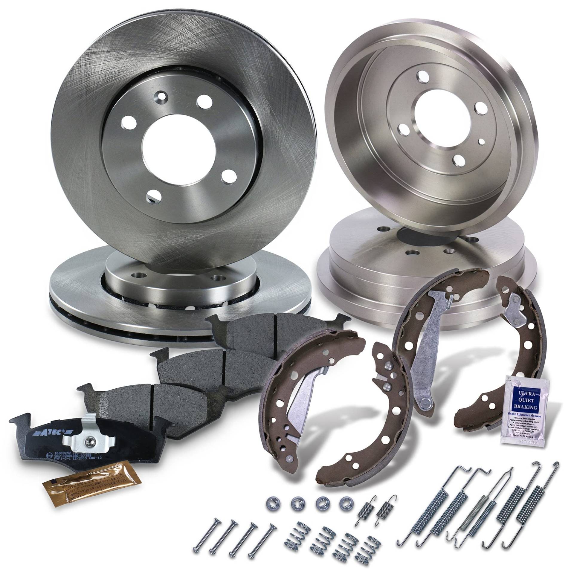 ATEC Germany Bremsenset Vorderachse inkl. Bremsscheiben Ø 239 mm Belüftet + Bremsbeläge Vorne + Bremsbacken Hinten inkl Radlager + Bremstrommel Hinten ATEC Germany Bremsenset Vorderachse inkl. Bremsscheiben Ø 239 mm Belüftet + Bremsbeläge Vorne + Bremsbacken Hinten inkl Radlager + Bremstrommel Hinten von ATEC Germany