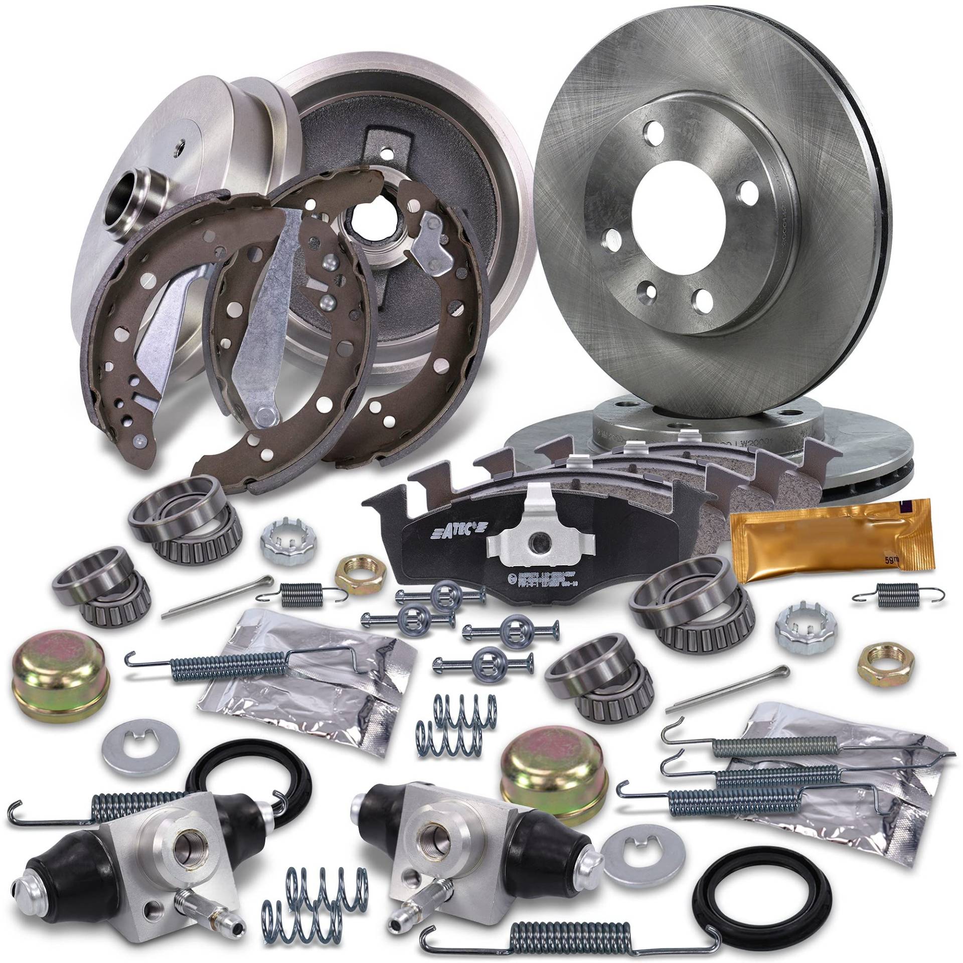 ATEC Germany Bremsenset Vorderachse inkl. Bremsscheiben Ø 239 mm Belüftet + Bremsbeläge Vorne + Bremsbacken Hinten inkl Radlager + Bremstrommel Hinten ATEC Germany Bremsenset Vorderachse inkl. Bremsscheiben Ø 239 mm Belüftet + Bremsbeläge Vorne + Bremsbacken Hinten inkl Radlager + Bremstrommel Hinten von ATEC Germany