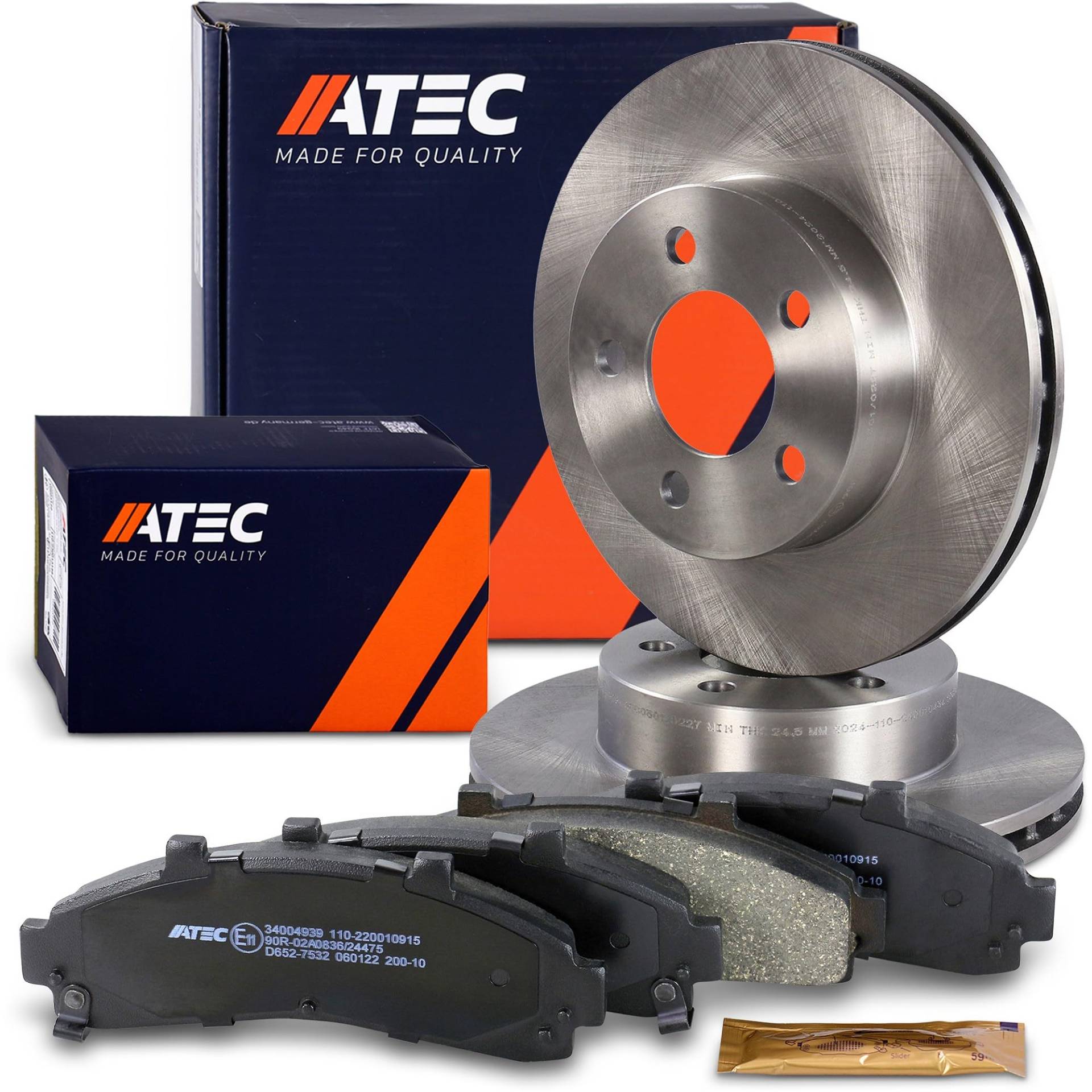 ATEC Germany Bremsenset Vorderachse inkl. Bremsscheiben Ø 286 mm Belüftet + Bremsbeläge Vorne Kompatibel mit FORD USA EXPLORER (U2, U_) von ATEC Germany