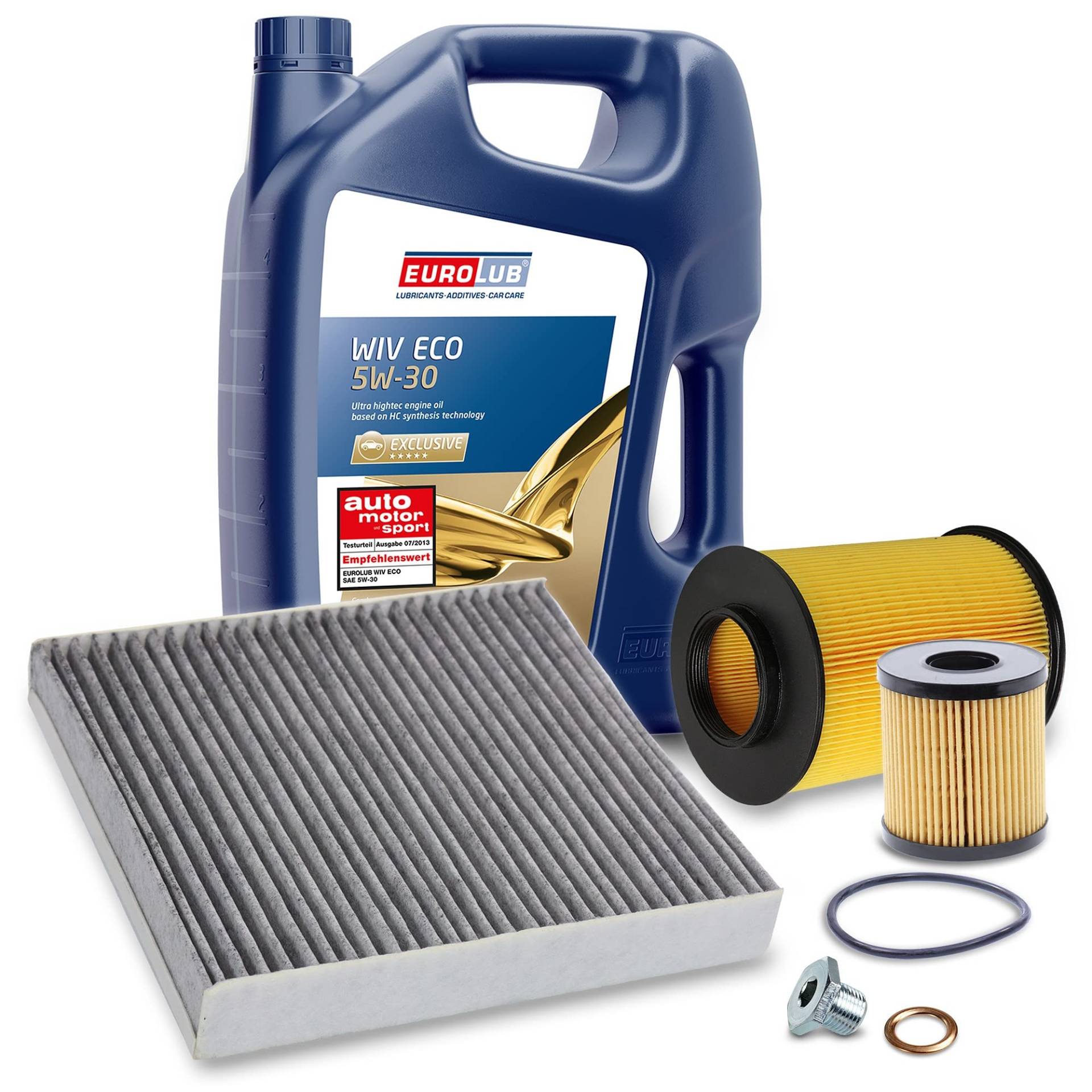 ATEC Germany Inspektionspaket Filterset 1x Ölfilter; 1x Luftfilter; 1x Innenraumfilter; 1x Ölablassschraube; 1x Motoröl 5W-30 5 l, KOMPATIBEL MIT - FORD FOCUS 2 Mk2, VOLVO C30, C70 II, S40, V50 ATEC Germany Inspektionspaket Filterset 1x Ölfilter; 1x Luftfilter; 1x Innenraumfilter; 1x Ölablassschraube; 1x Motoröl 5W-30 5 l, KOMPATIBEL MIT - FORD FOCUS 2 Mk2, VOLVO C30, C70 II, S40, V50 von ATEC Germany
