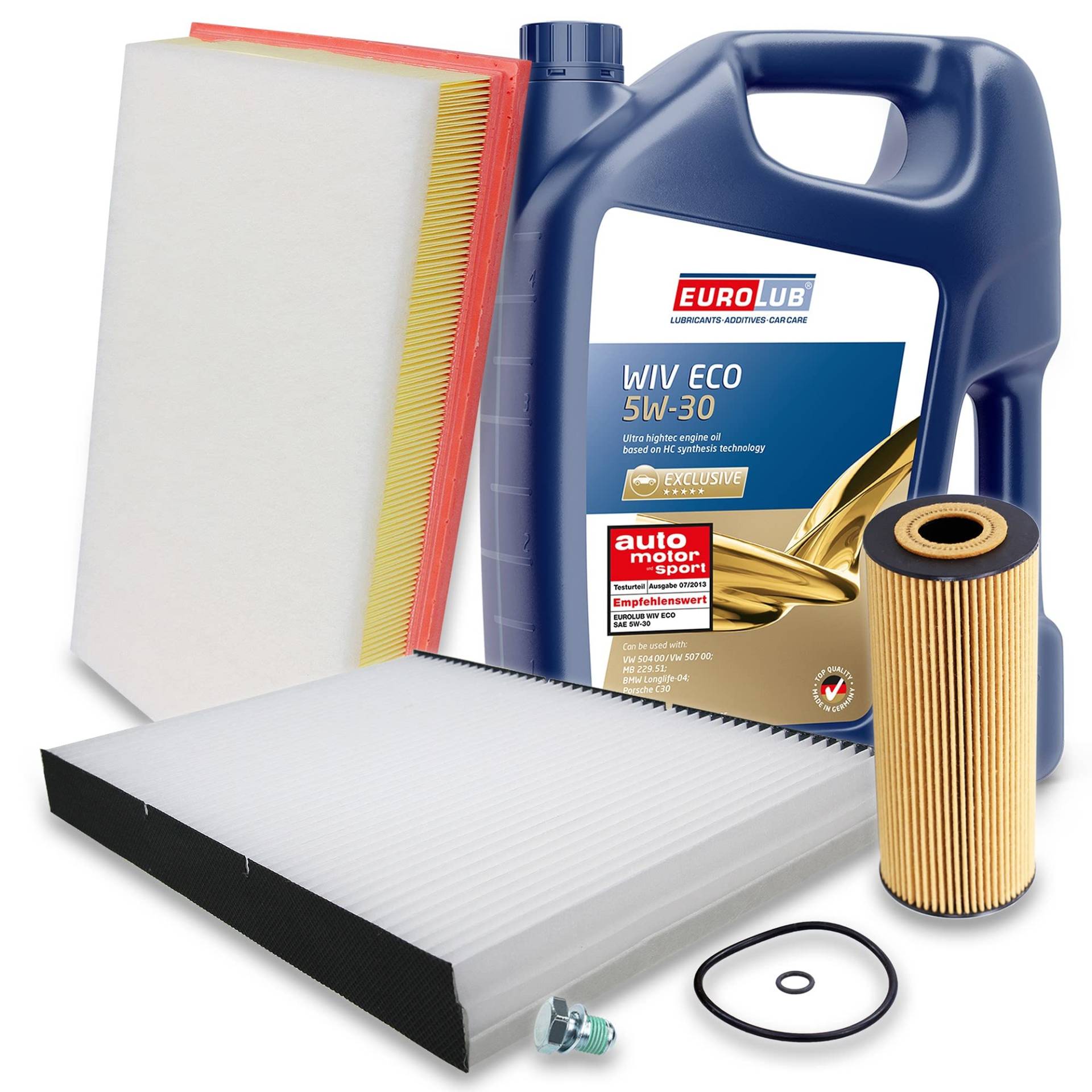 ATEC Germany Inspektionspaket Filterset 1x Ölfilter; 1x Luftfilter; 1x Innenraumfilter; 1x Ölablassschraube; 1x Motoröl 5W-30 5l, KOMPATIBEL MIT - AUDI A3, SKODA OCTAVIA 1, VW BORA, GOLF 4, NEW BEETLE ATEC Germany Inspektionspaket Filterset 1x Ölfilter; 1x Luftfilter; 1x Innenraumfilter; 1x Ölablassschraube; 1x Motoröl 5W-30 5l, KOMPATIBEL MIT - AUDI A3, SKODA OCTAVIA 1, VW BORA, GOLF 4, NEW BEETLE von ATEC Germany