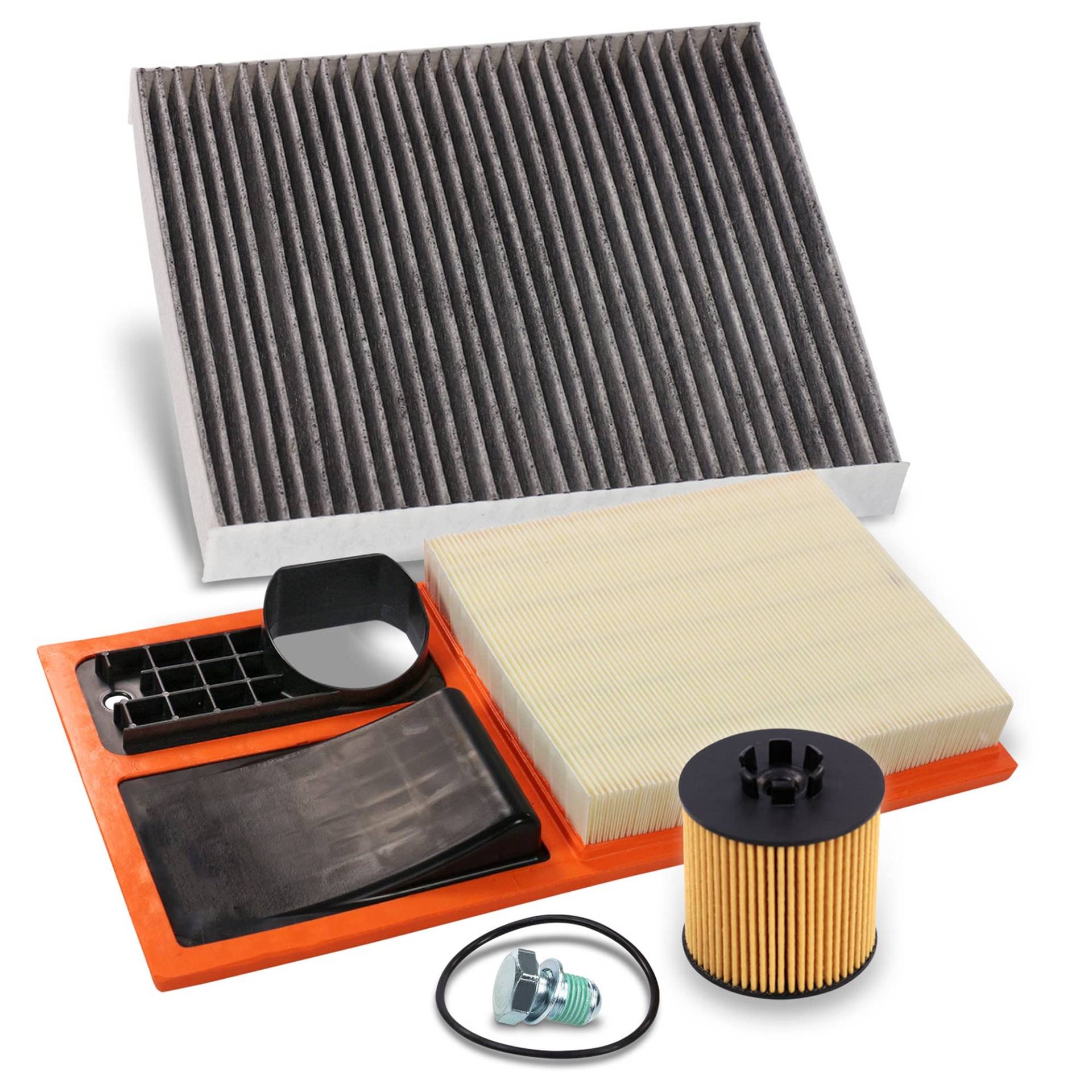 ATEC Germany Inspektionspaket Filterset mit 1x Ölfilter; 1x Luftfilter; 1x Innenraumfilter (Pollenfilter) mit Aktivkohle; 1x Ölablassschraube inkl. Dichtring ATEC Germany Inspektionspaket Filterset mit 1x Ölfilter; 1x Luftfilter; 1x Innenraumfilter (Pollenfilter) mit Aktivkohle; 1x Ölablassschraube inkl. Dichtring von ATEC Germany