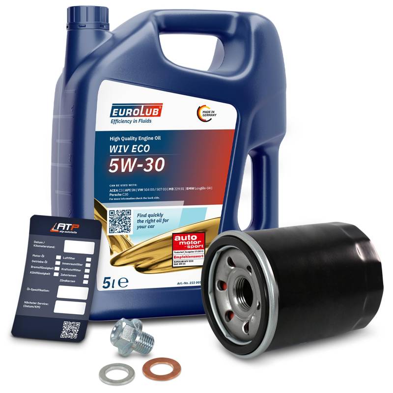 ATEC Germany Ölwechsel SET + 5L 5W-30 Motoröl mit einem Rücklaufsperrventil von ATEC Germany