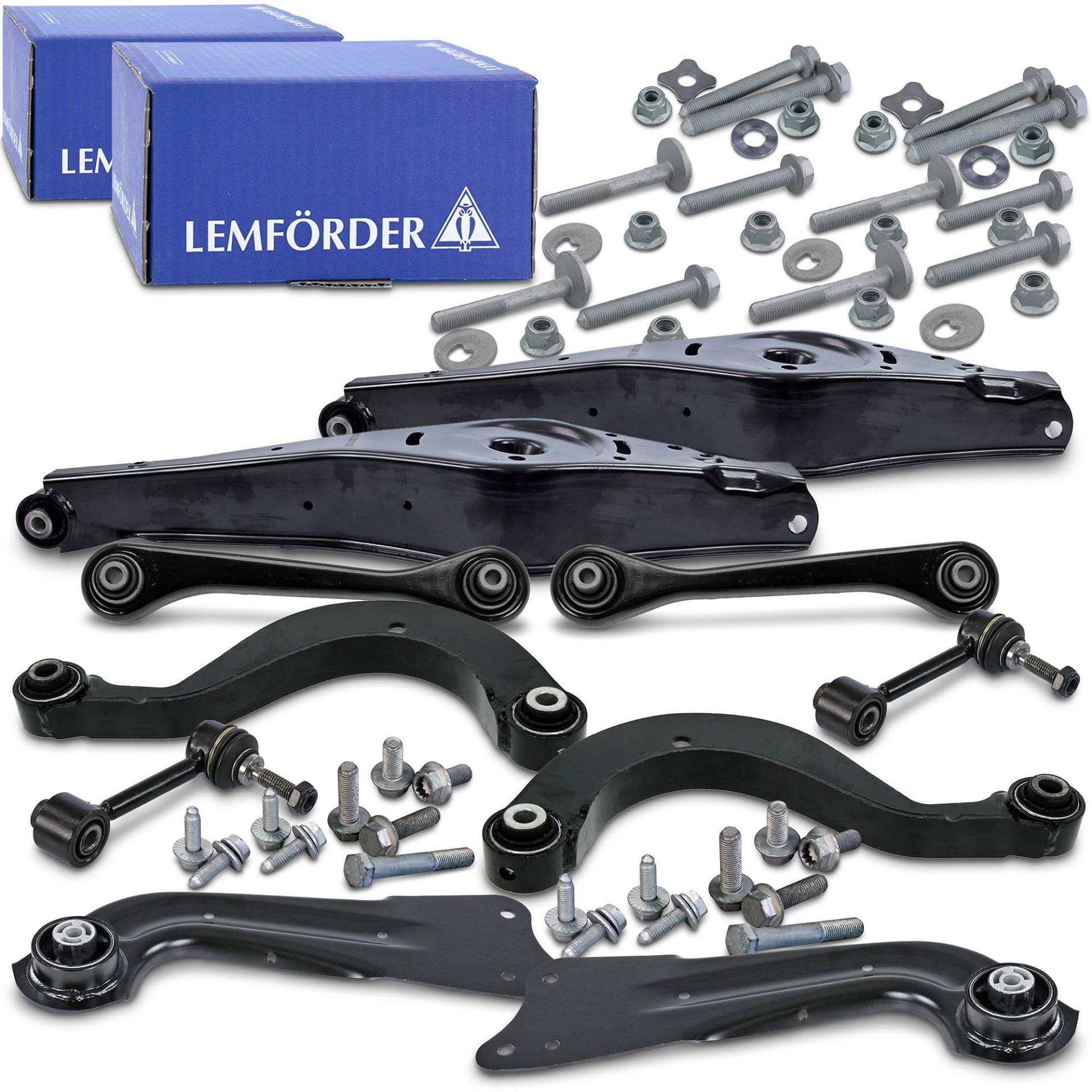ATEC Germany Querlenkersatz - 2x Querlenker unten, 2x Querlenker hinten unten, 2x Querlenker hinten oben, 2x Koppelstange hinten, 2x Querlenker vorne, 1x LEMFÖRDER Schraubensatz ATEC Germany Querlenkersatz - 2x Querlenker unten, 2x Querlenker hinten unten, 2x Querlenker hinten oben, 2x Koppelstange hinten, 2x Querlenker vorne, 1x LEMFÖRDER Schraubensatz von ATEC Germany