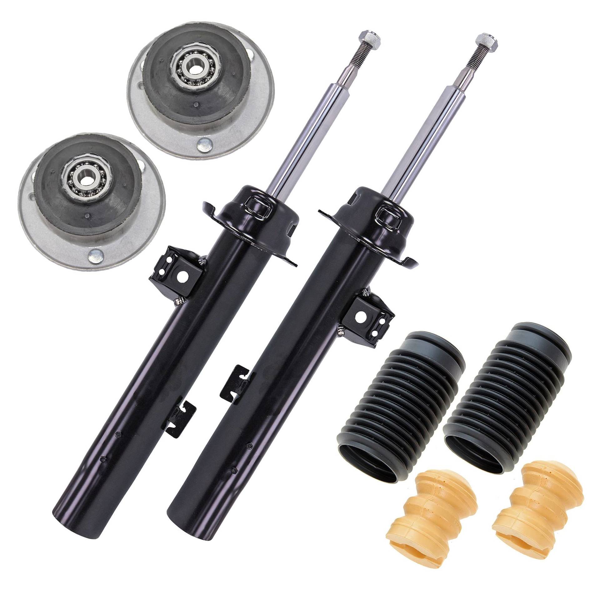 BESTPRICE 2x Gasdruck Stoßdämpfer Vorne Federbein Zweirohr inkl. Domlager & Staubschutzsatz, Kompatibel mit BMW 3 (E90), 3 Touring (E91) von BESTPRICE