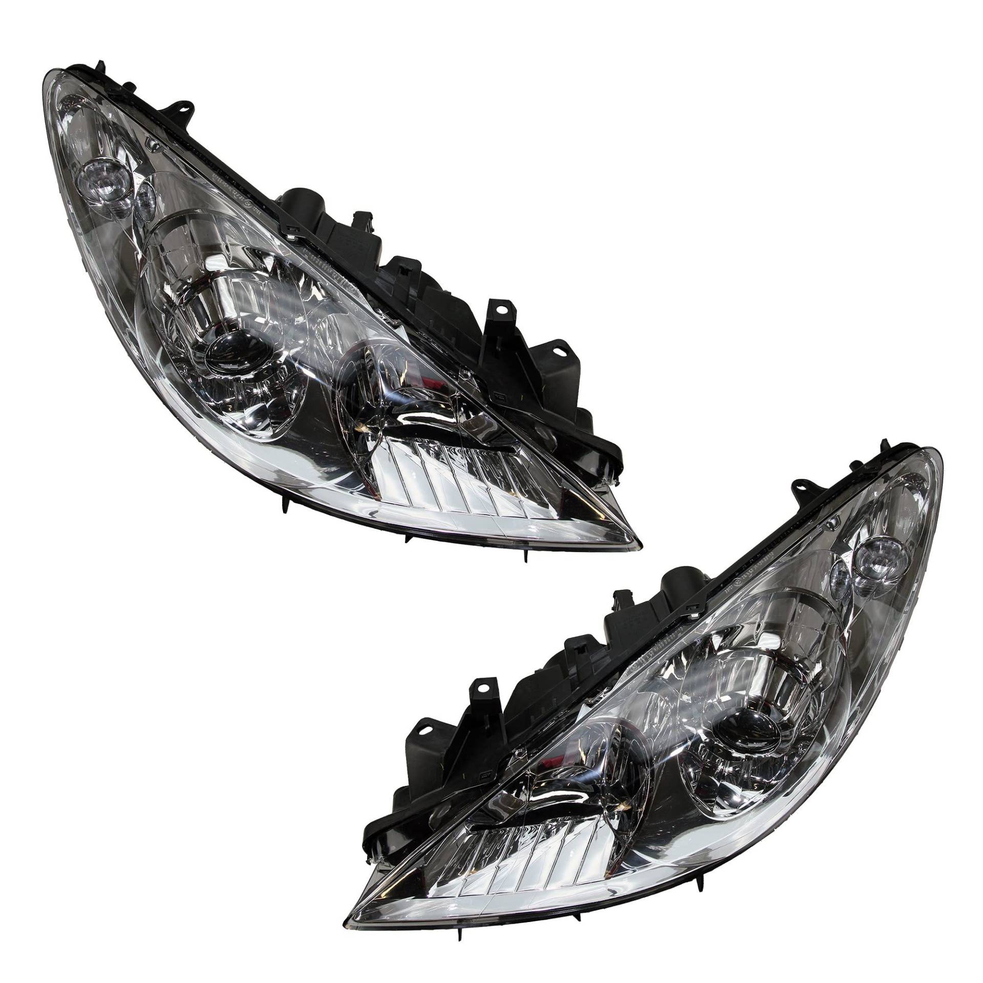 BESTPRICE 2x Hauptscheinwerfer vorne links + rechts H1 / H7 Frontscheinwerfer mit Stellmotor für Leuchtweiteregulierung, Kompatibel mit PEUGEOT 307 (3A/C), 307 Break (3E), 307 CC (3B), 307 SW (3H) von BESTPRICE