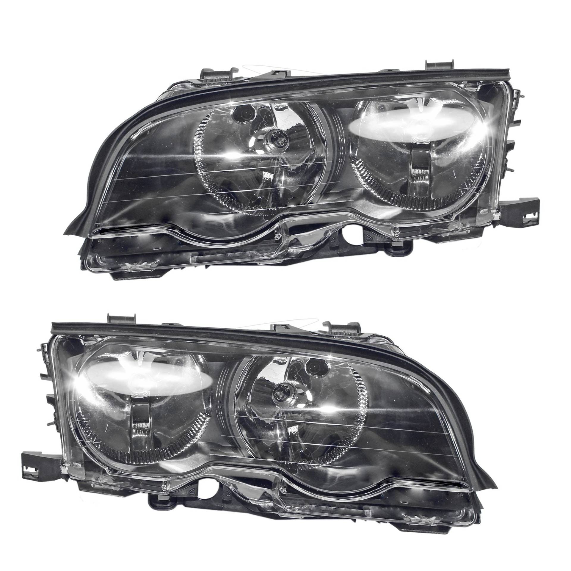 BESTPRICE 2x Hauptscheinwerfer vorne links + rechts glasklare Streuscheibe H7 FF - Frontscheinwerfer mit Stellmotor für Leuchtweiteregulierung, Kompatibel mit BMW 3 Cabriolet (E46), 3 Coupe (E46) von ATEC Germany
