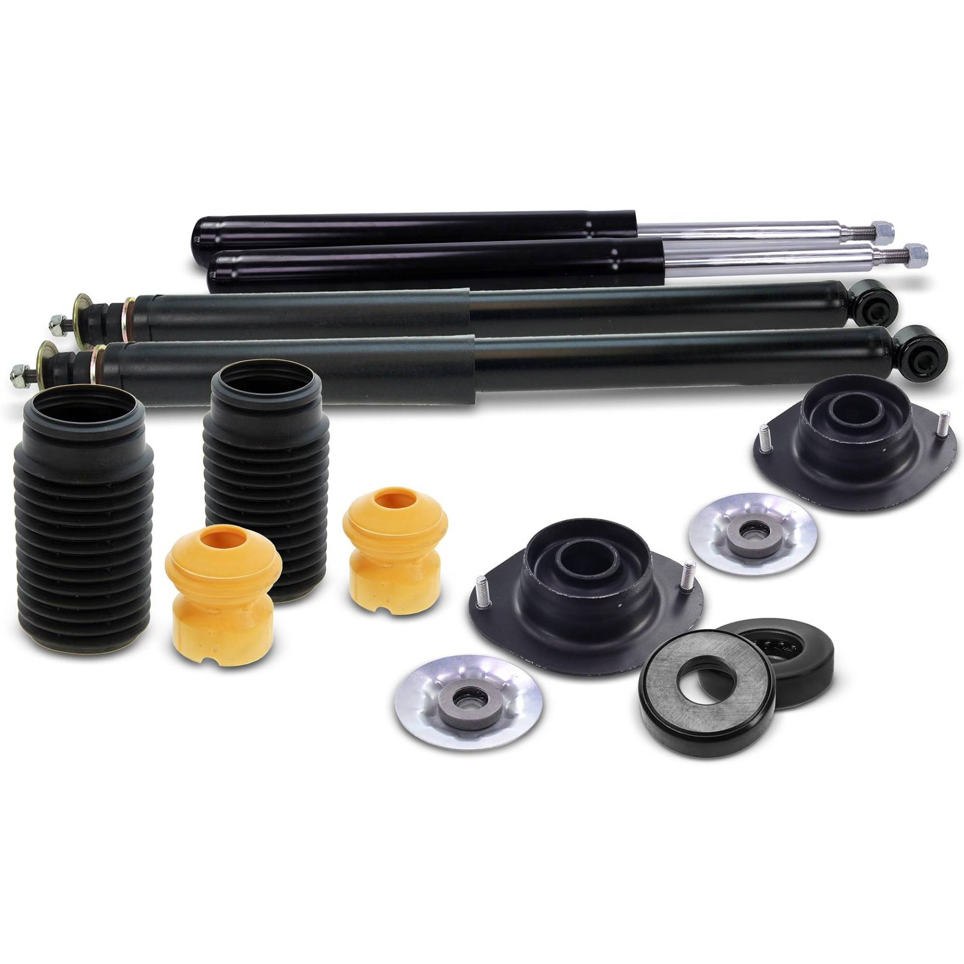 BESTPRICE 4x Gasdruck Stoßdämpfer Vorne und Hinten Federbein inkl. Domlager & Staubschutzsatz, Kompatibel mit OPEL ASTRA F (T92), ASTRA F CC (T92) von BESTPRICE