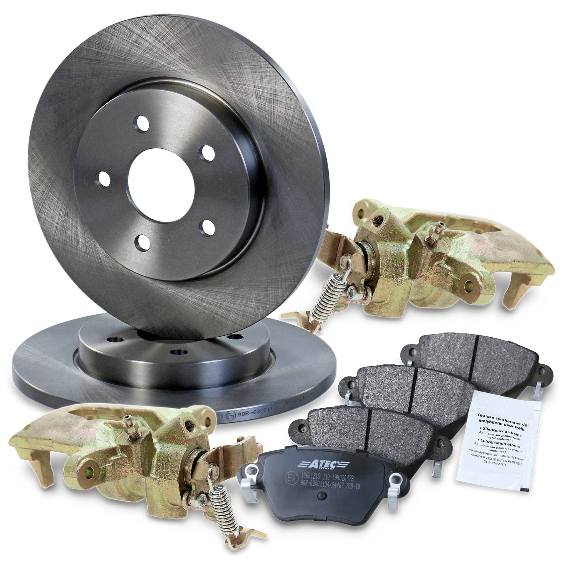 BESTPRICE Bremsenset Hinterachse inkl. Bremsscheiben Ø 280 mm Voll + 2x Bremssattel und Bremsbeläge hinten, Kompatibel mit FORD MONDEO Mk3 (B5Y), MONDEO Mk3 Stufenheck (B4Y) von ENVA MADE FOR QUALITY