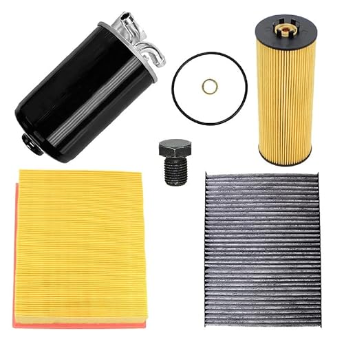BESTPRICE Inspektionspaket Filterset 1x Luftfilter, 1x Innenraumfilter (Pollenfilter) mit Aktivkohle, 1x Ölfilter, 1x Kraftstofffilter, Kompatibel mit VW PASSAT B5.5 (3B3), PASSAT B5.5 Variant (3B6) von BESTPRICE