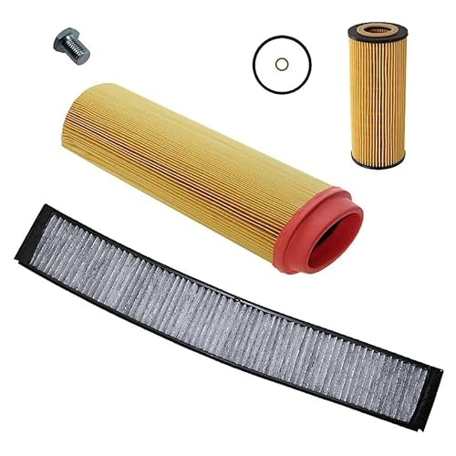 Inspektionspaket SET A 1x Luftfilter 1x Innenraumfilter (Pollenfilter) mit Aktivkohle 1x Ölfilter 1x Ölablass-Schraube 1x Dichtring für Ölablass-Schraube von ENVA MADE FOR QUALITY