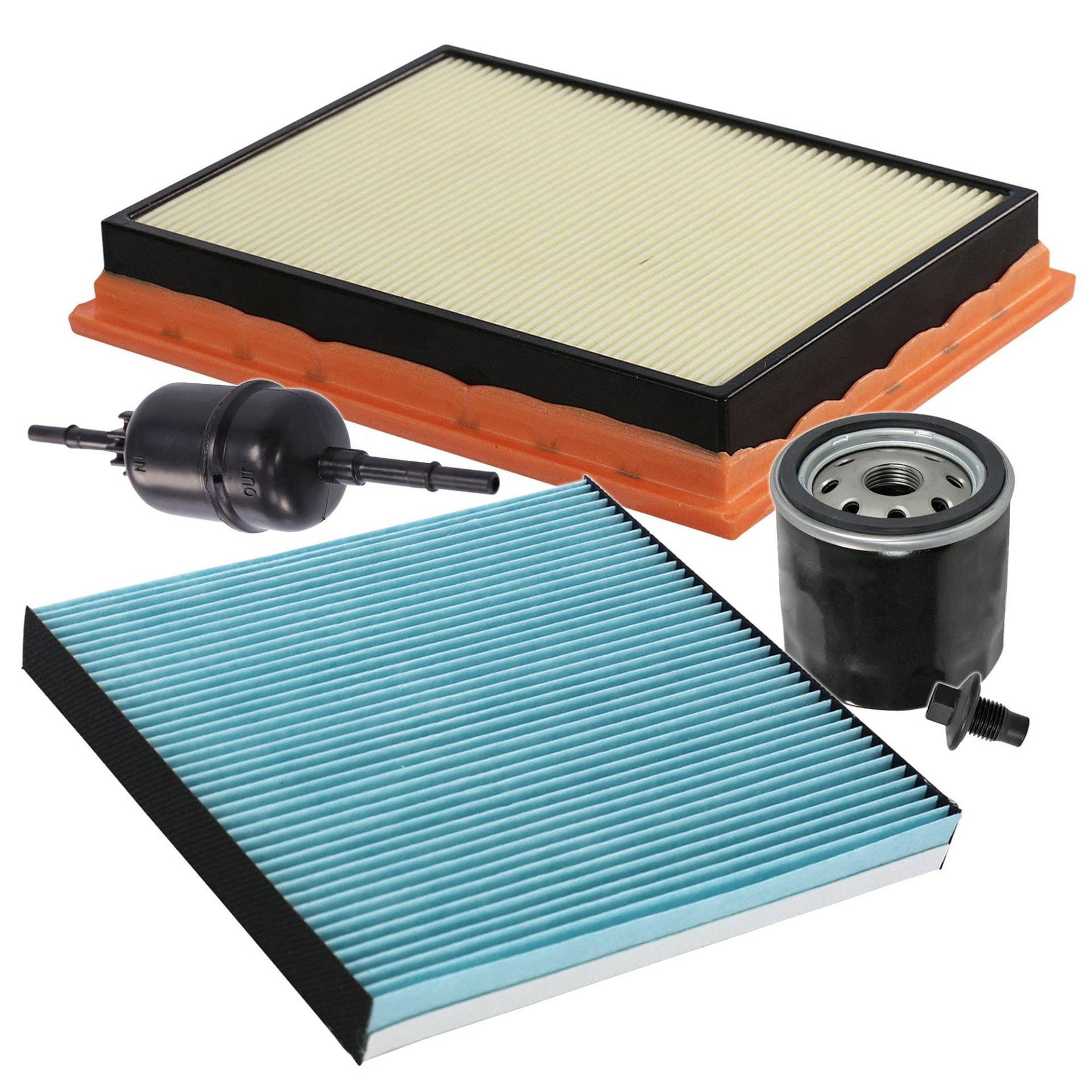 Inspektionspaket SET B 1x Ölfilter 1x Luftfilter 1x Innenraumfilter 1x Kraftstofffilter 1x Ölablass-Schraube 1x Dichtring für Ölablass-Schraube von ENVA MADE FOR QUALITY