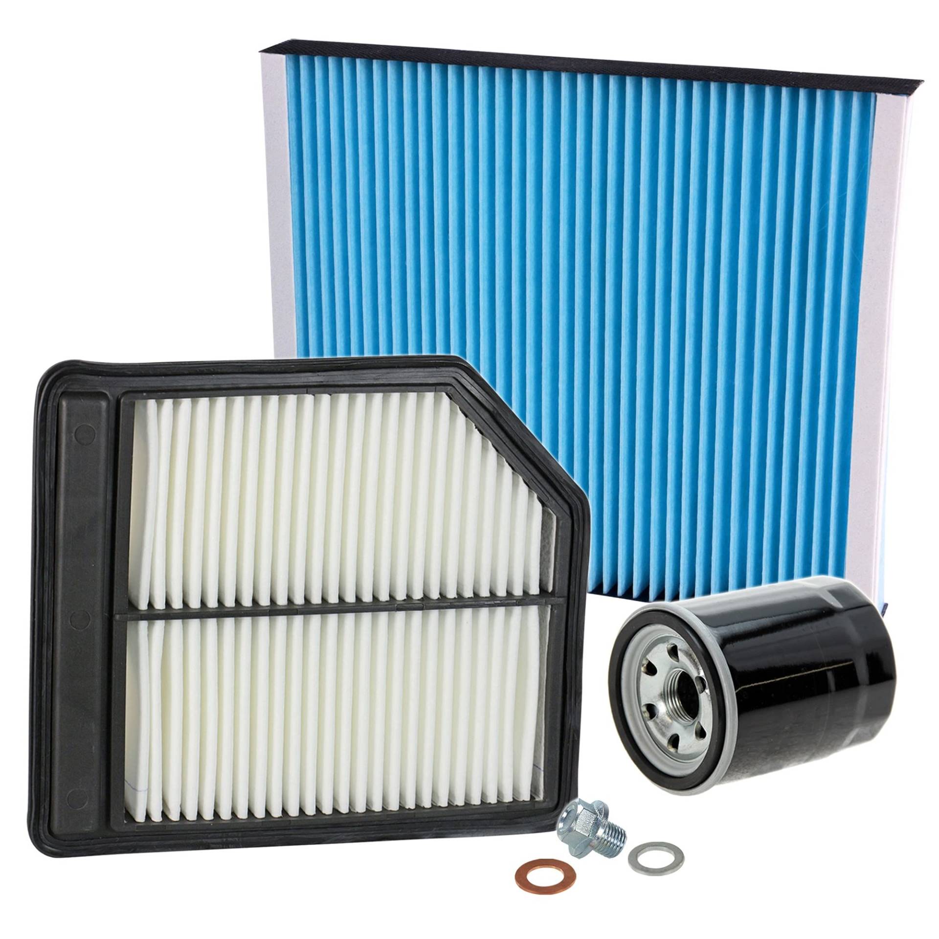 Inspektionspaket SET A 1x Ölfilter 1x Luftfilter 1x Innenraumfilter 1x Ölablass-Schraube 1x Dichtring für Ölablass-Schraube von BESTPRICE