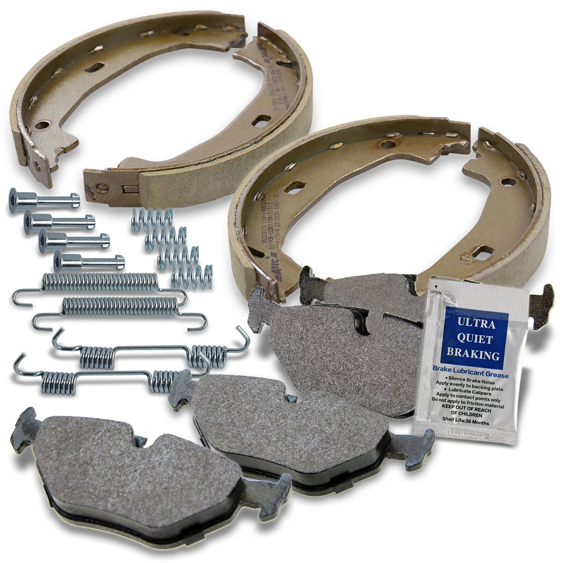 ATEC Germany Bremsbackensatz hinten + Bremsbeläge Hinten Kompatibel mit BMW 3er (E46), 3er Cabriolet (E46), 3er Compact (E46), 3er Coupe (E46), 3er Touring (E46), Z4 Coupe (E86), Z4 Roadster (E85) von ATEC Germany
