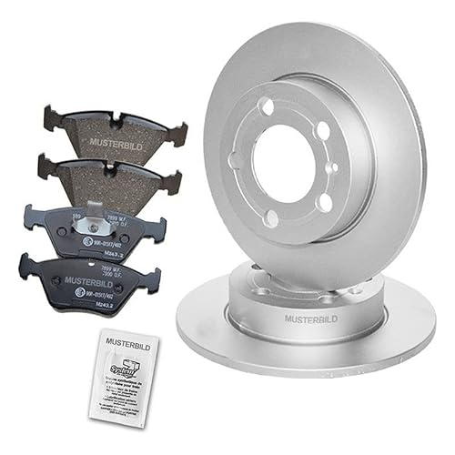 Bremsenset Hinterachse inkl. Bremsscheiben Ø 239 mm Voll + Bremsbeläge Hinten Kompatibel mit AUDI A3 (8L1), TT (8N3) (8N9), SKODA OCTAVIA 1 (1U2) (1U5), VW BORA (1J2) (1J6), GOLF 4 (1J1) (1J5) von ATEC Germany