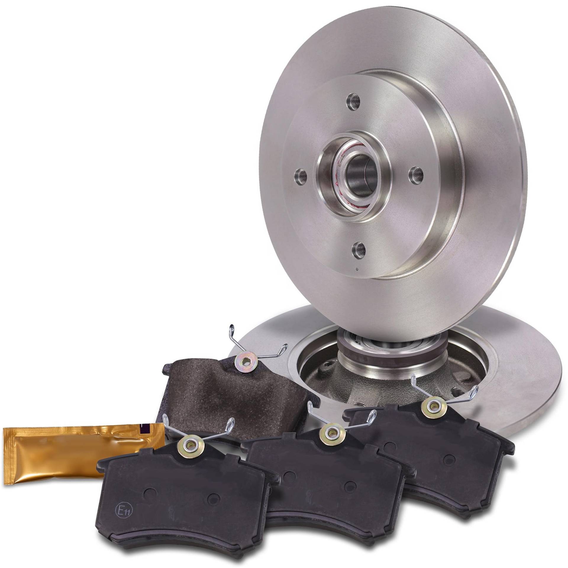 ATEC Germany Bremsenset Hinterachse inkl. Bremsscheiben Ø 249 mm Voll + Bremsbeläge Hinten Kompatibel mit CITROËN C4 (LA_) (LC_), OPEL CROSSLAND (P17, P2QO), PEUGEOT 307 (3A/C) (3E 3H) von ATEC Germany