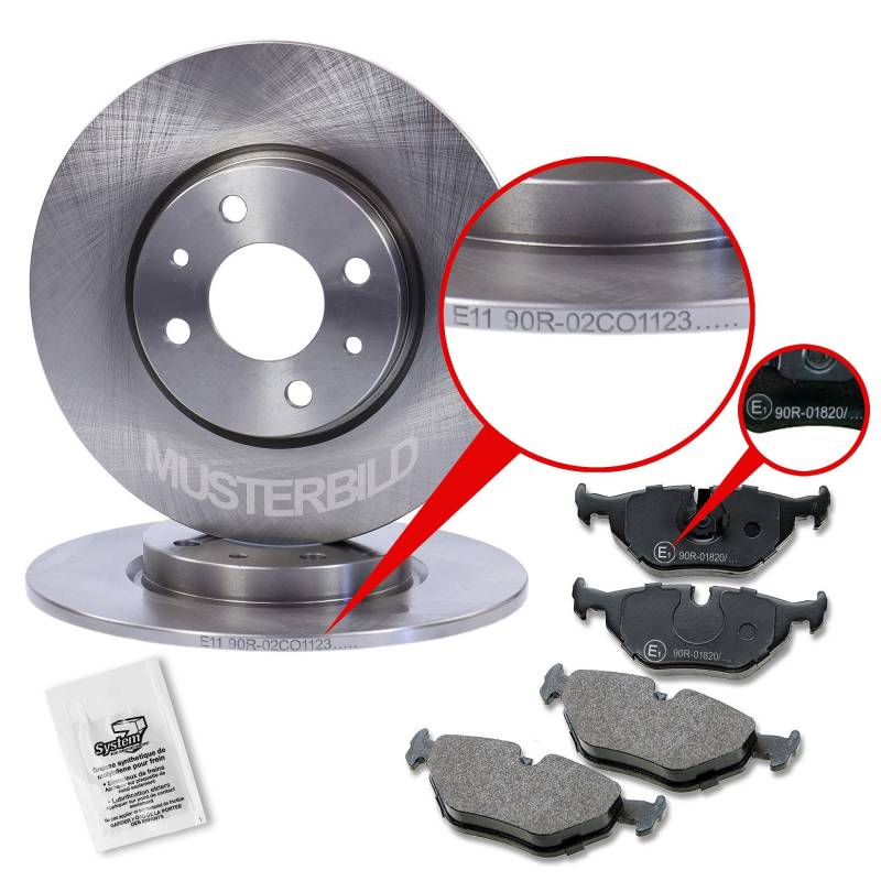 BESTPRICE Bremsenset Hinterachse inkl. Bremsscheiben Ø 272 mm Voll + Bremsbeläge hinten, Kompatibel mit BMW 3 Compact (E36) von BESTPRICE