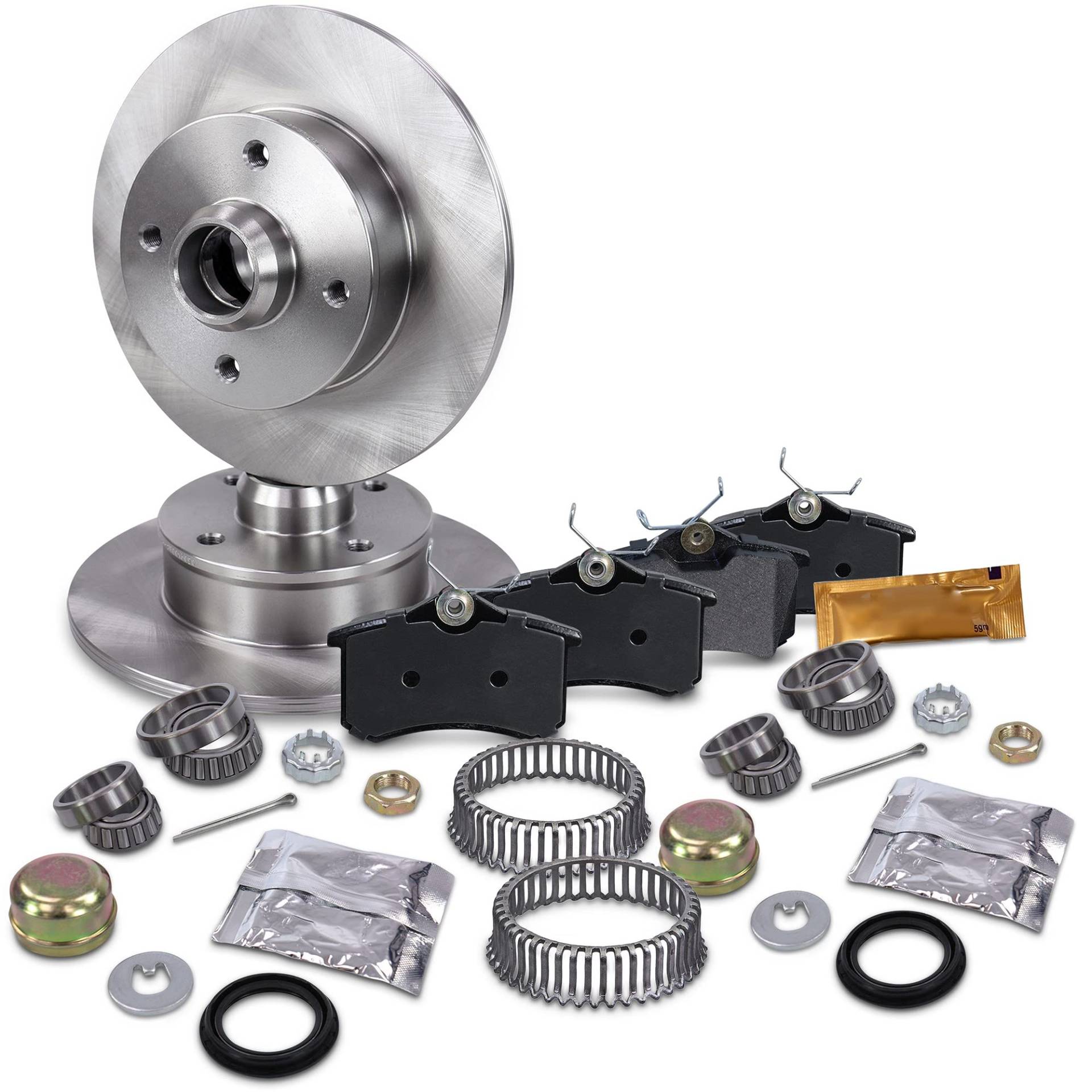 Bremsbeläge + Bremsscheiben + Radlagersatz +ABS-Ringe hinten Hinterachse Bremsbeläge + Bremsscheiben + Radlagersatz +ABS-Ringe hinten Hinterachse von PGONA