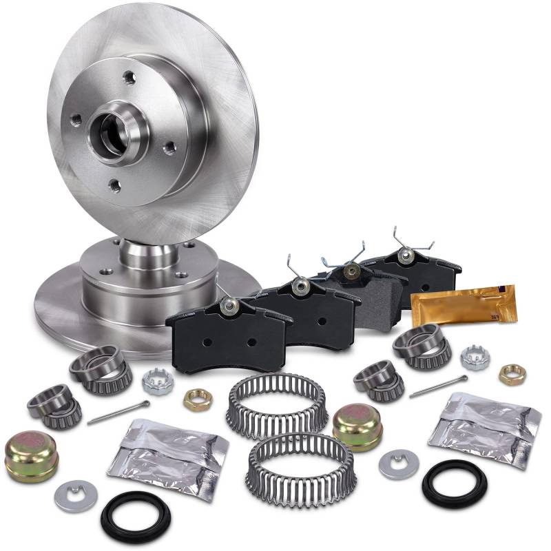 Bremsbeläge + Bremsscheiben + Radlagersatz +ABS-Ringe hinten Hinterachse von PGONA