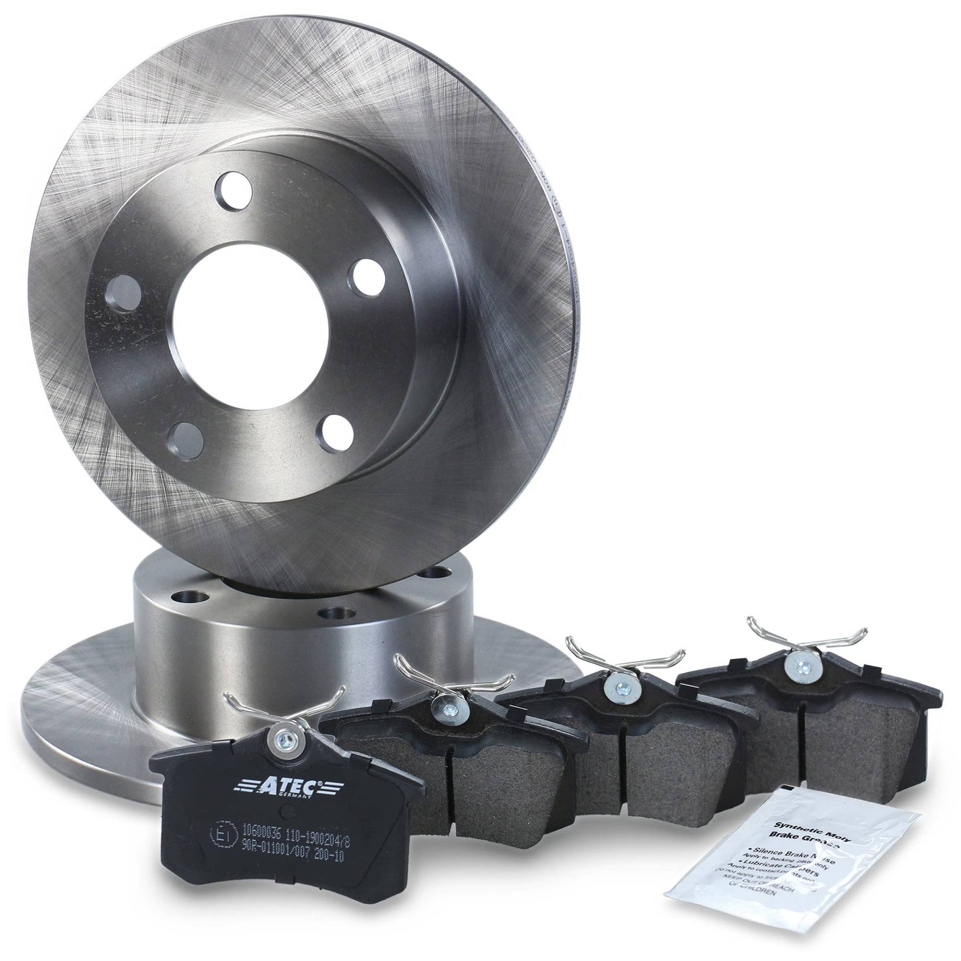 BESTPRICE Bremsenset Hinterachse inkl. Bremsscheiben Ø 245 mm Voll + Bremsbeläge hinten, Kompatibel mit AUDI A6 C5 (4B2) (4B5), SKODA SUPERB I (3U4), VW PASSAT B5 (3B2) (3B5), PASSAT B5.5 (3B3 (3B6) von BESTPRICE