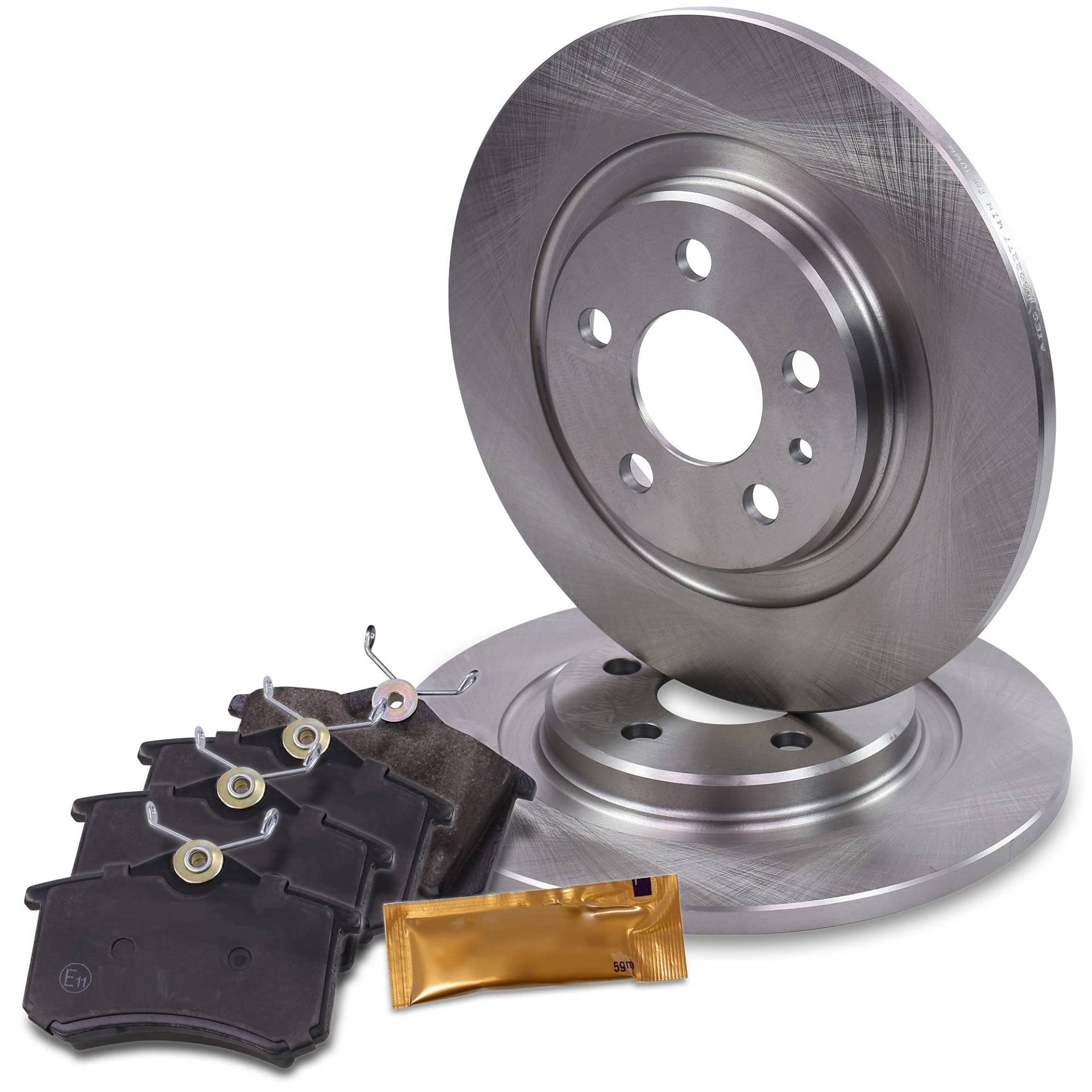 BESTPRICE Bremsenset Hinterachse inkl. Bremsscheiben Ø 272 mm Voll + Bremsbeläge hinten, Kompatibel mit CITROËN C8 (EA_, EB_), FIAT ULYSSE (179_), LANCIA PHEDRA (179_), PEUGEOT 807 (EB_) von BESTPRICE