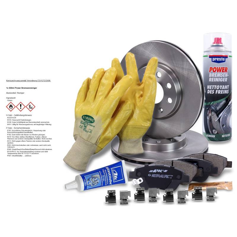 BESTPRICE Bremsenset Vorderachse inkl. Bremsscheiben Belüftet Ø 257 mm + Bremsbeläge vorne, Kompatibel mit OPEL ADAM (M13), CORSA D (S07), CORSA D Kasten (S07) von BESTPRICE