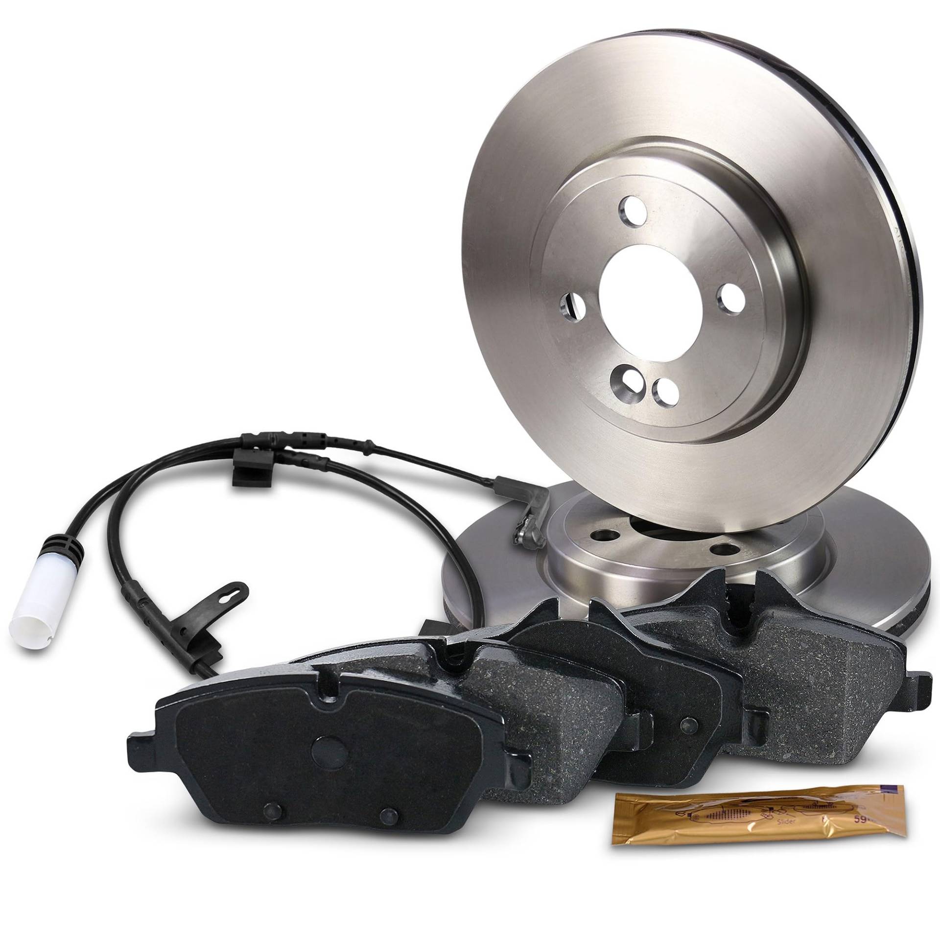 BESTPRICE Bremsenset Vorderachse inkl. Bremsscheiben Belüftet Ø 280 mm + Bremsbeläge vorne + Verschleißkontakt, Kompatibel mit MINI MINI (R56), MINI Cabrio (R57), MINI CLUBMAN (R55) von ENVA MADE FOR QUALITY