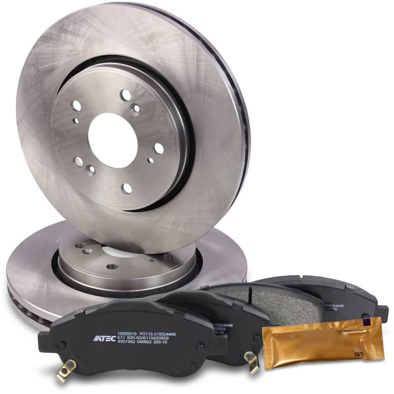 BESTPRICE Bremsenset Vorderachse inkl. Bremsscheiben Belüftet Ø 293 mm + Bremsbeläge vorne, Kompatibel mit HONDA CR-V III (RE_), CR-V IV (RM_) von ENVA MADE FOR QUALITY