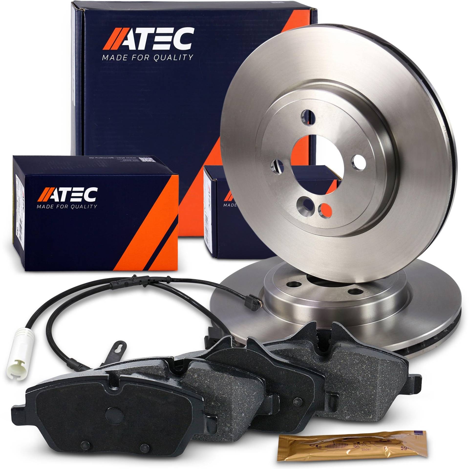 ATEC Germany Bremsenset Vorderachse inkl. Bremsscheiben Ø 280 mm Belüftet + Bremsbeläge Vorne Kompatibel mit MINI Cooper (R56) (R57) (R55) (R55) (R58) (R59) von ATEC Germany