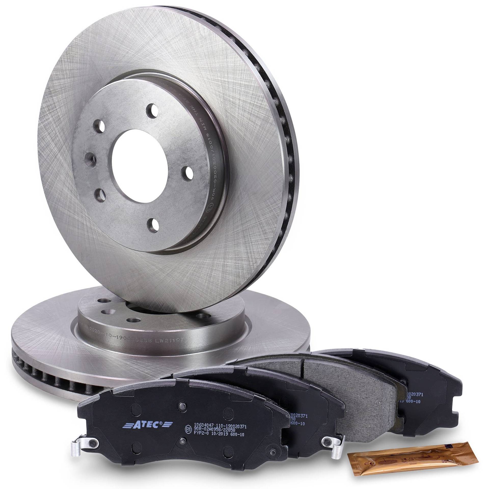 ATEC Germany Bremsenset Vorderachse inkl. Bremsscheiben Ø 296 mm Belüftet + Bremsbeläge Vorne Kompatibel mit CHEVROLET CAPTIVA (C100, C140), OPEL ANTARA A (L07) von ATEC Germany