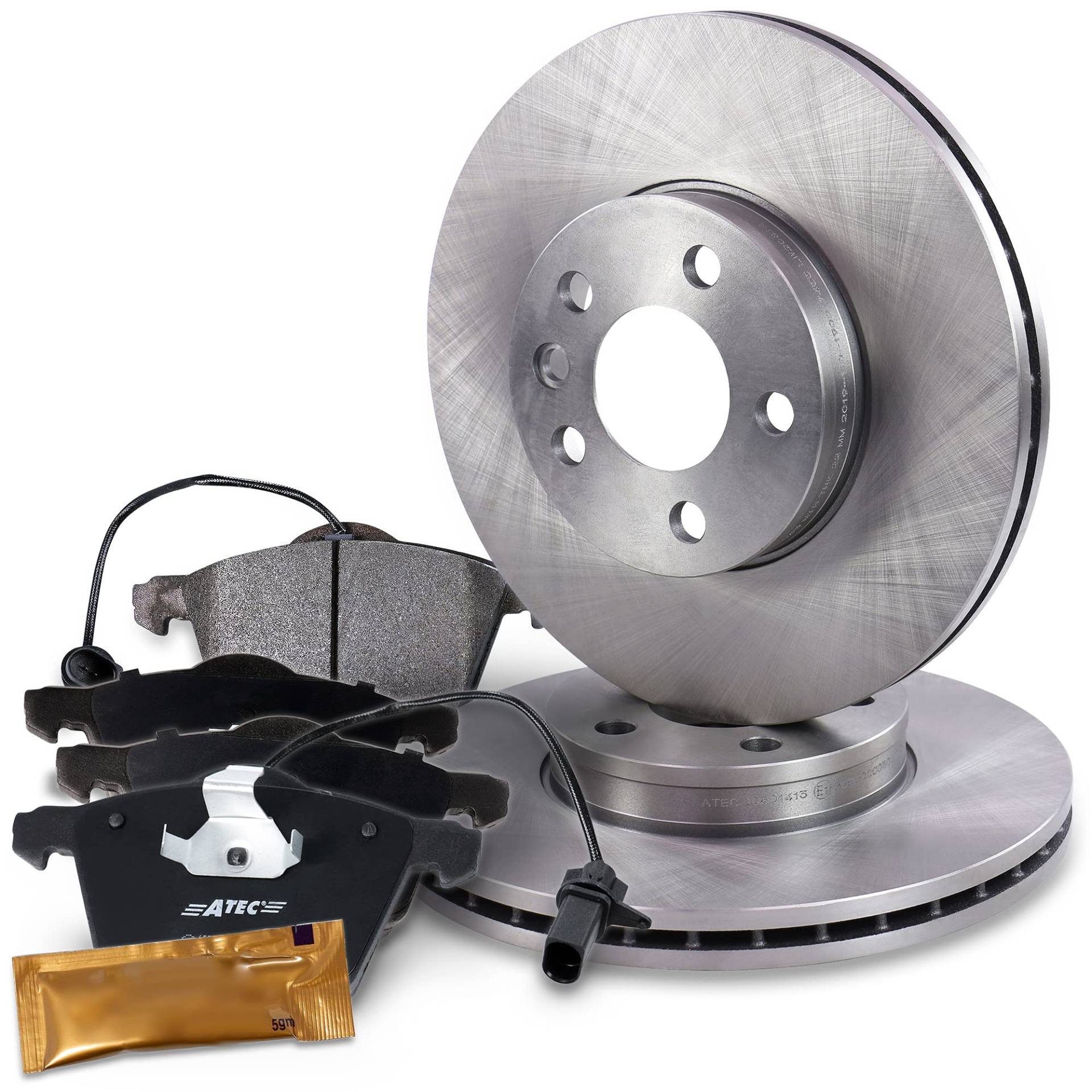 ATEC Germany Bremsenset Vorderachse inkl. Bremsscheiben Ø 300 mm Belüftet + Bremsbeläge Vorne Kompatibel mit FORD GALAXY Mk1 (WGR), SEAT ALHAMBRA (7V8, 7V9), VW SHARAN (7M8, 7M9, 7M6) von ATEC Germany
