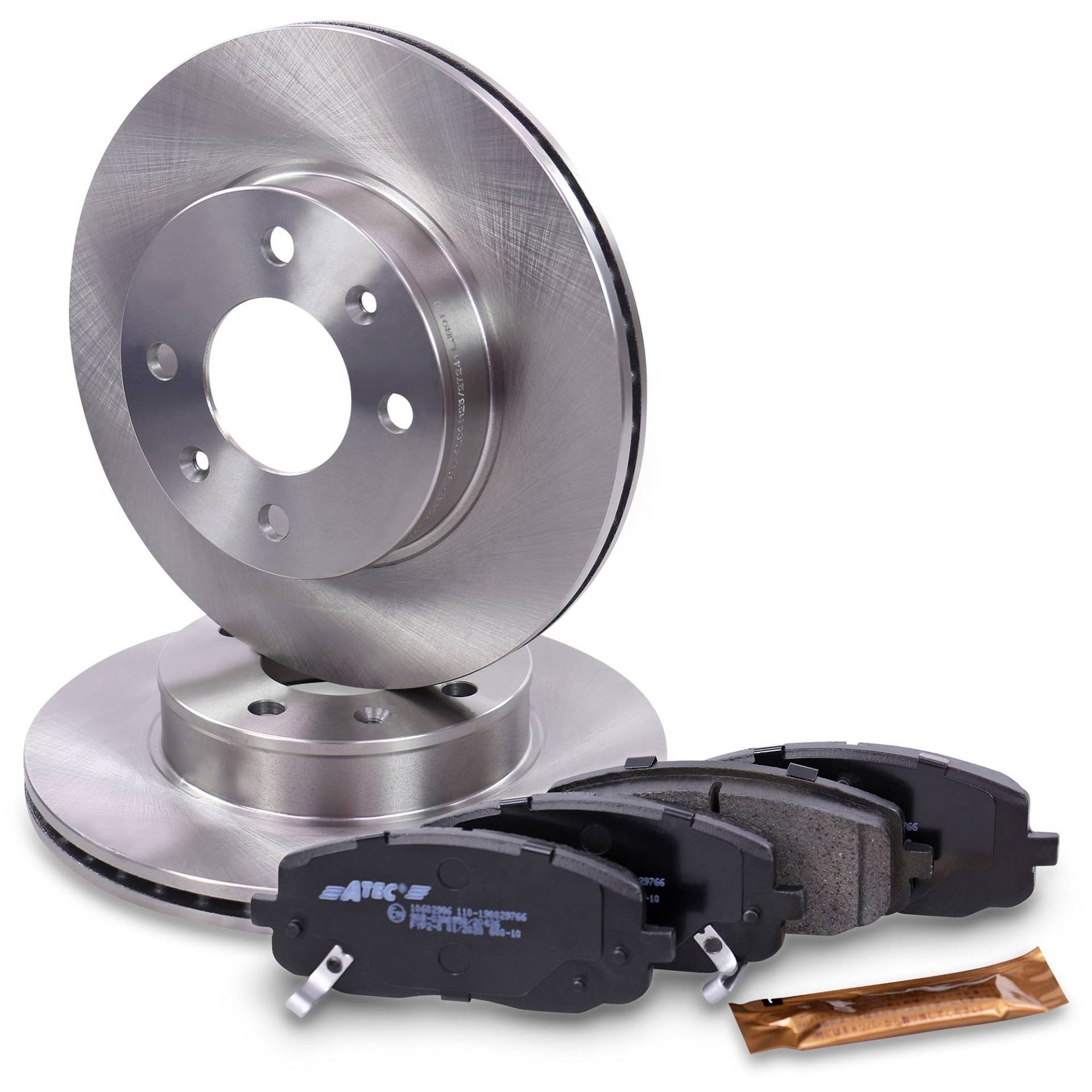 ATEC Germany Bremsenset Vorderachse inkl. Bremsscheiben Ø 241 mm Belüftet + Bremsbeläge Vorne Kompatibel mit HYUNDAI i10 I (PA), KIA PICANTO I (SA) von ATEC Germany