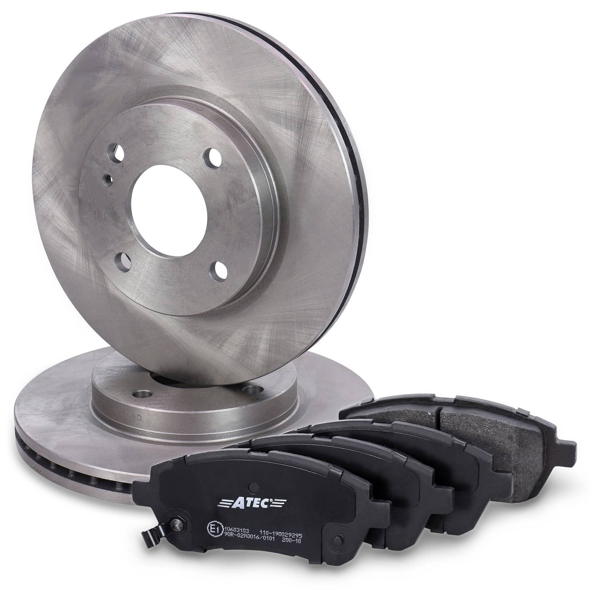 ATEC Germany Bremsenset Vorderachse inkl. Bremsscheiben Ø 258 mm Belüftet + Bremsbeläge Vorne Kompatibel mit FORD FIESTA Mk6 (CB1, CCN), FIESTA Mk6 Van von ATEC Germany