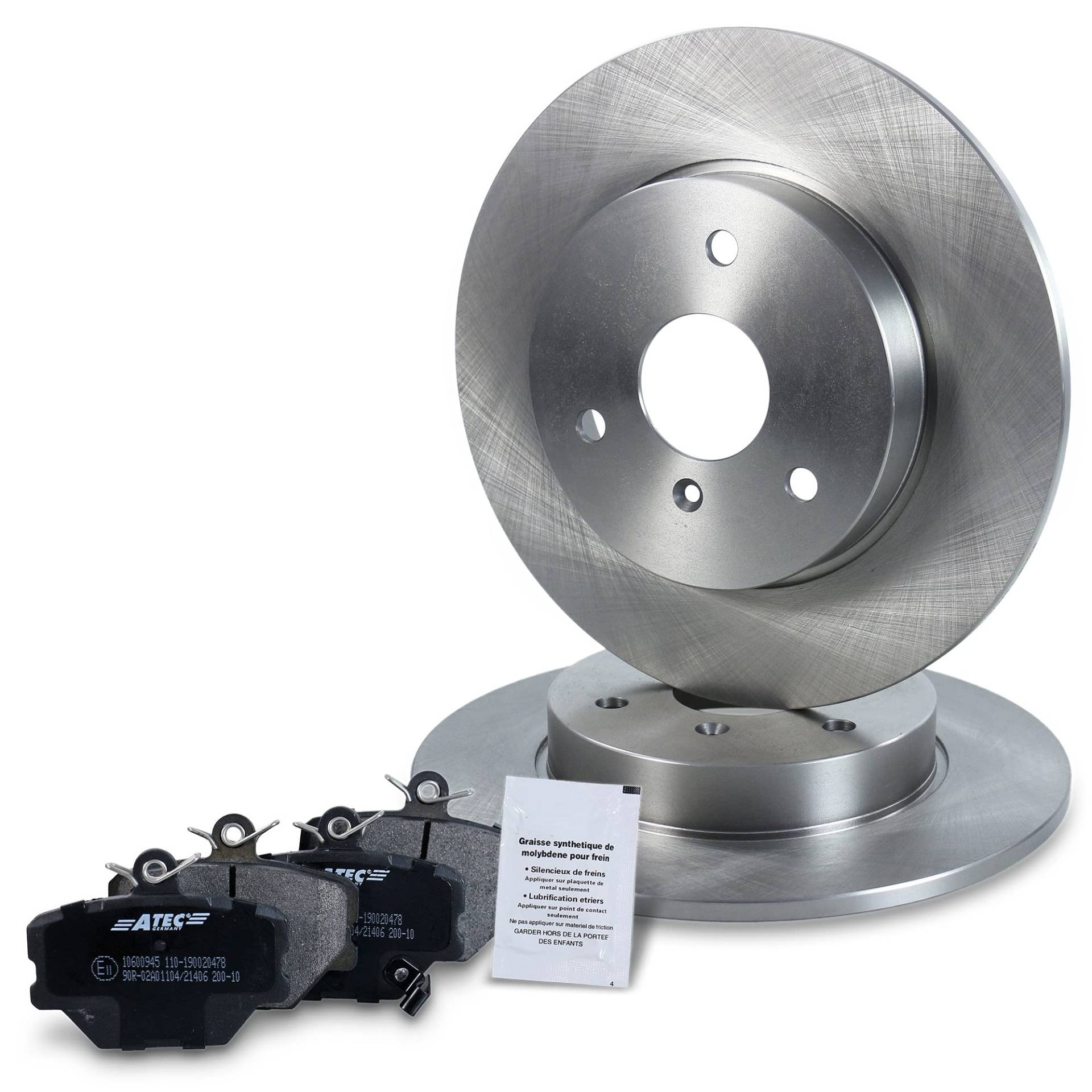 ATEC Germany Bremsenset Vorderachse inkl. Bremsscheiben Ø 280 mm Belüftet + Bremsbeläge Vorne Kompatibel mit SMART FORTWO Cabrio (451), FORTWO Coupe (450), FORTWO Coupe (451) von ATEC Germany