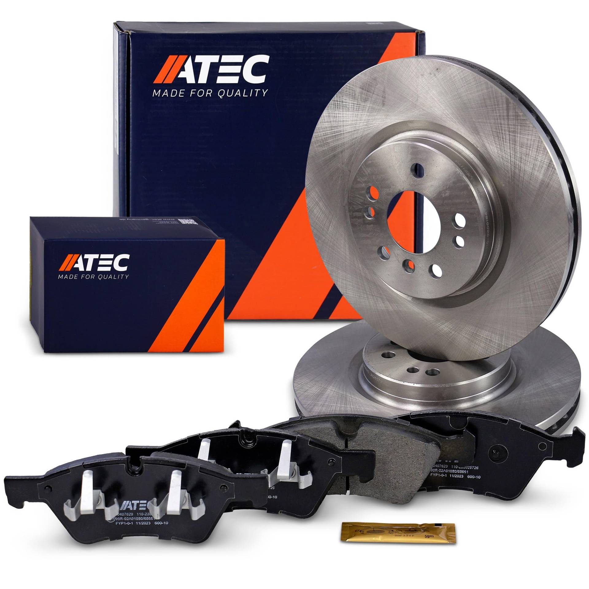 ATEC Germany Bremsenset Vorderachse inkl. Bremsscheiben Ø 330 mm Belüftet + Bremsbeläge Vorne Kompatibel mit MERCEDES-BENZ M-Klasse (W164), R-Klasse (W251, V251) von ATEC Germany