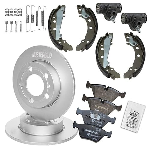 Bremsenset inkl. Bremsscheiben Vorne Ø 236 mm Voll + Bremsbeläge Vorne und Bremsbacken hinten + Radbremszylinder, Passend für CHEVROLET MATIZ (M200, M250), SPARK; DAEWOO MATIZ (M100, M150) von ATEC Germany