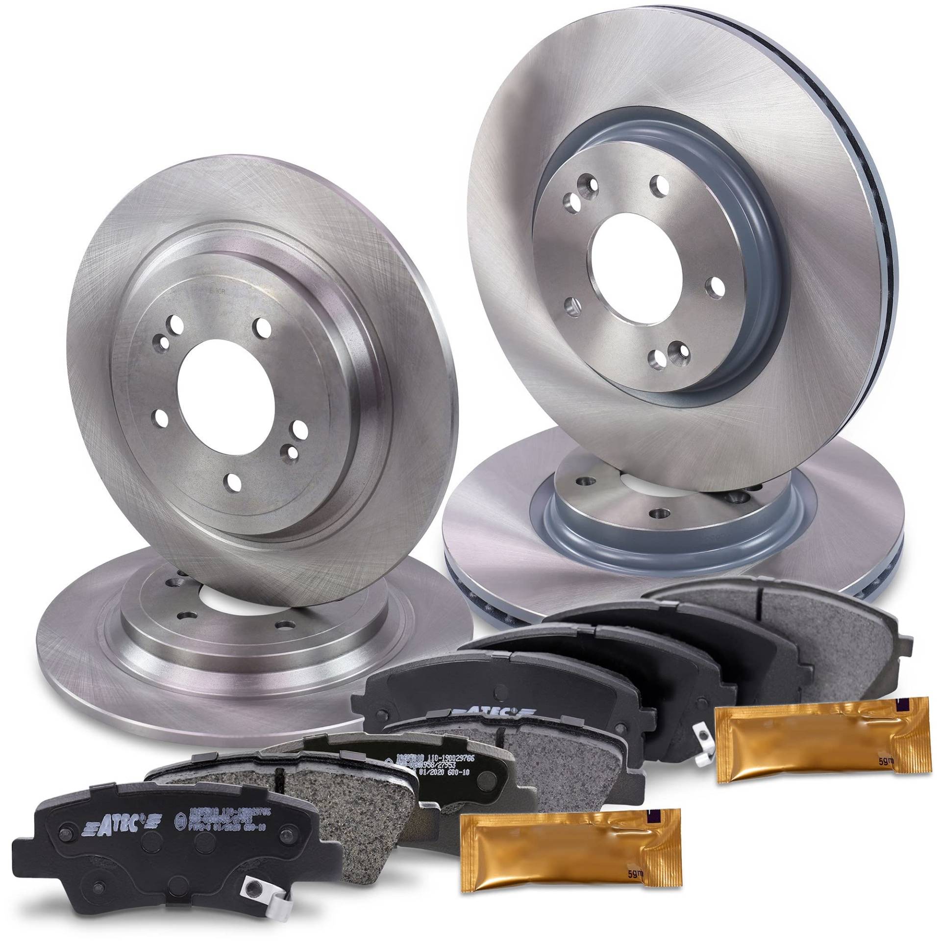 ATEC Germany Bremsenset inkl. Bremsscheiben Vorne Ø 305 mm Belüftet + Hinten Ø 302 mm Voll + Bremsbeläge Vorne & Hinten Kompatibel mit HYUNDAI TUCSON (TL, TLE), KIA SPORTAGE IV (QL, QLE) von ATEC Germany
